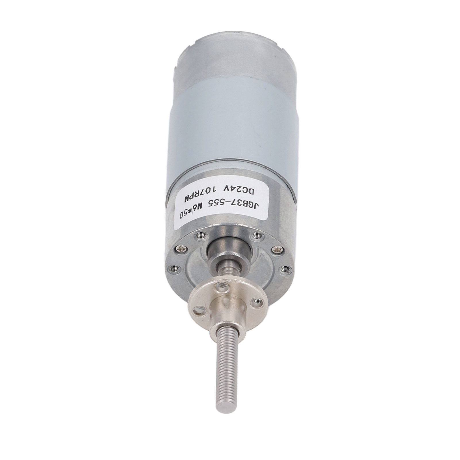 24-v-gleichstrom-getriebemotor Mit Hohem Drehmoment, Reversibles, Selbsthemmendes Schneckengetriebe, M6x50-mm-welle Mit Flansch, 107 U/min, Robuster Mikrogetriebemotor