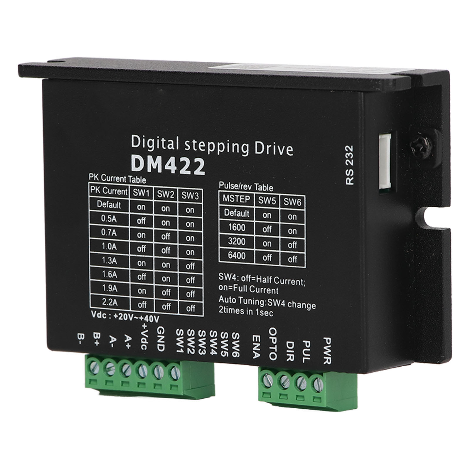 Dm422 Digitaler Schrittmotortreiber, 2-phasen-dip-controllerplatine, 2,2 A, 20–40 V Dc