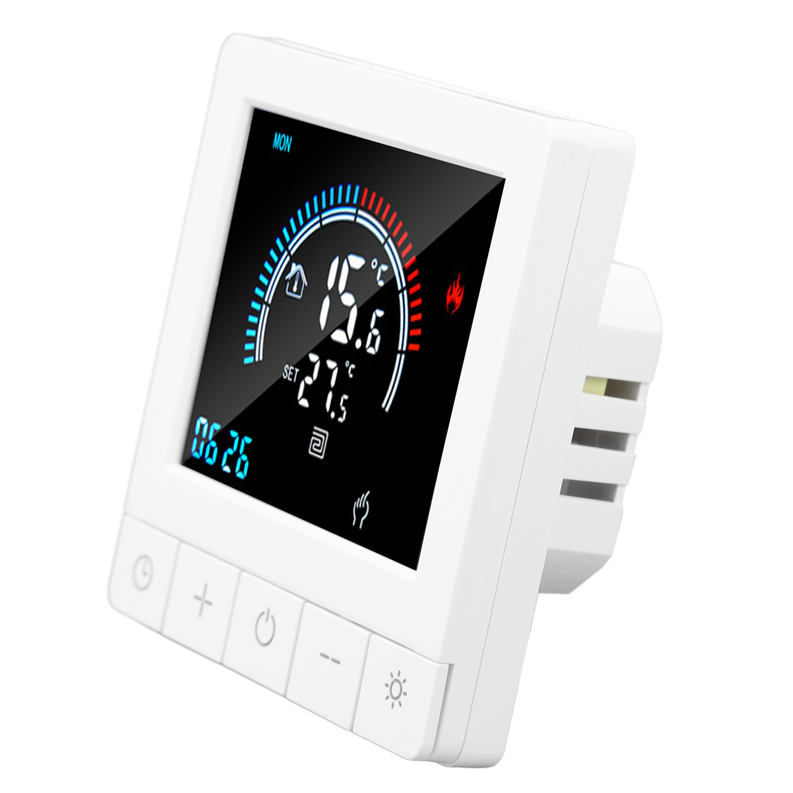 Fußbodenheizungsthermostat Mit Touchscreen-lcd, Intelligentem Wlan-programmierer (16 A, 90–240 V), Temperaturregler Für Das Ganze Haus Mit Mitgelieferter 3-meter-sonde