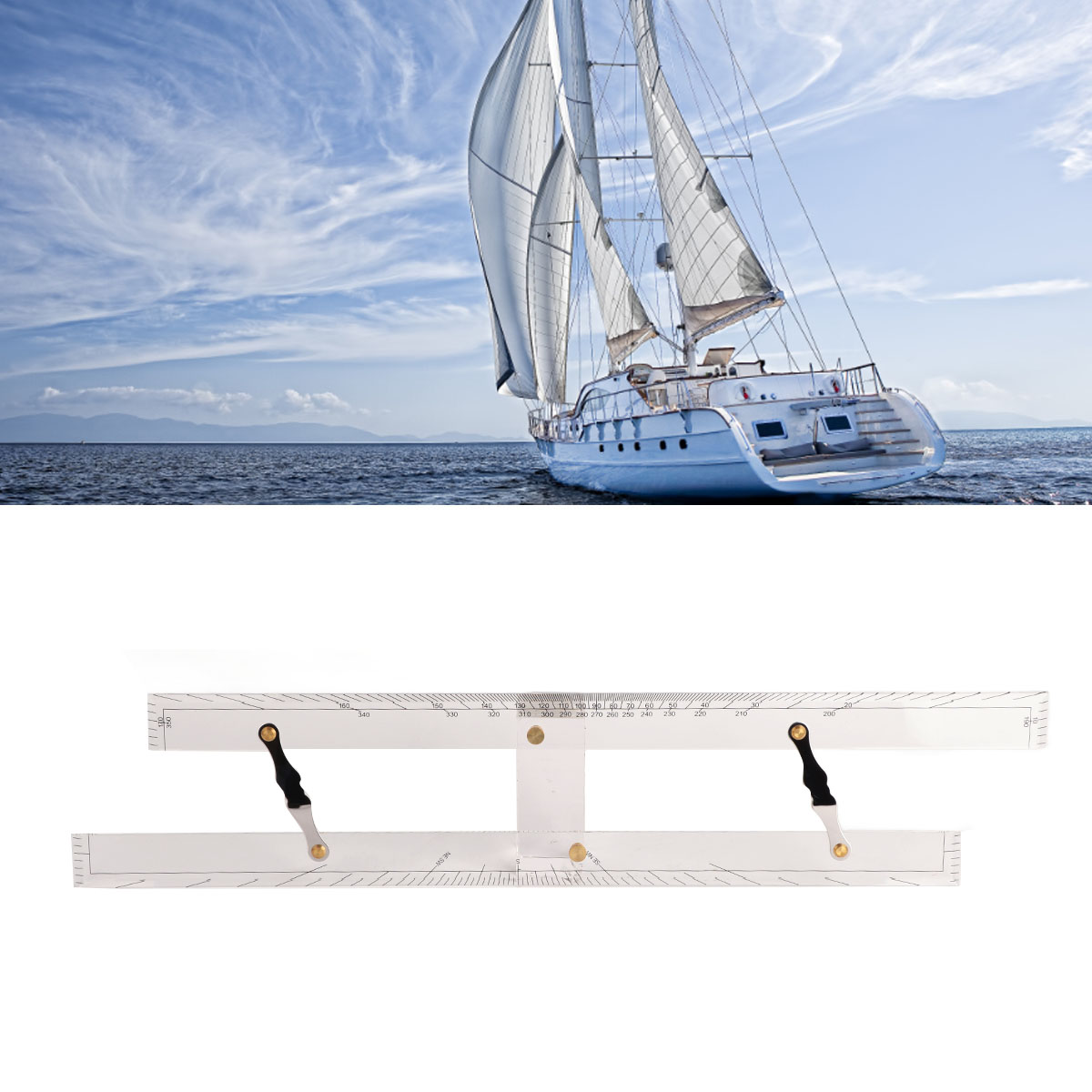 600 Mm / 23,62 Zoll Parallellineal Für Die Schifffahrt, Transparent, Hohe Präzision, Zum Zeichnen Von Booten Und Schiffen, Klare Doppelskala, Nautisches Zeichenwerkzeug, Transparentes Parallellineal.