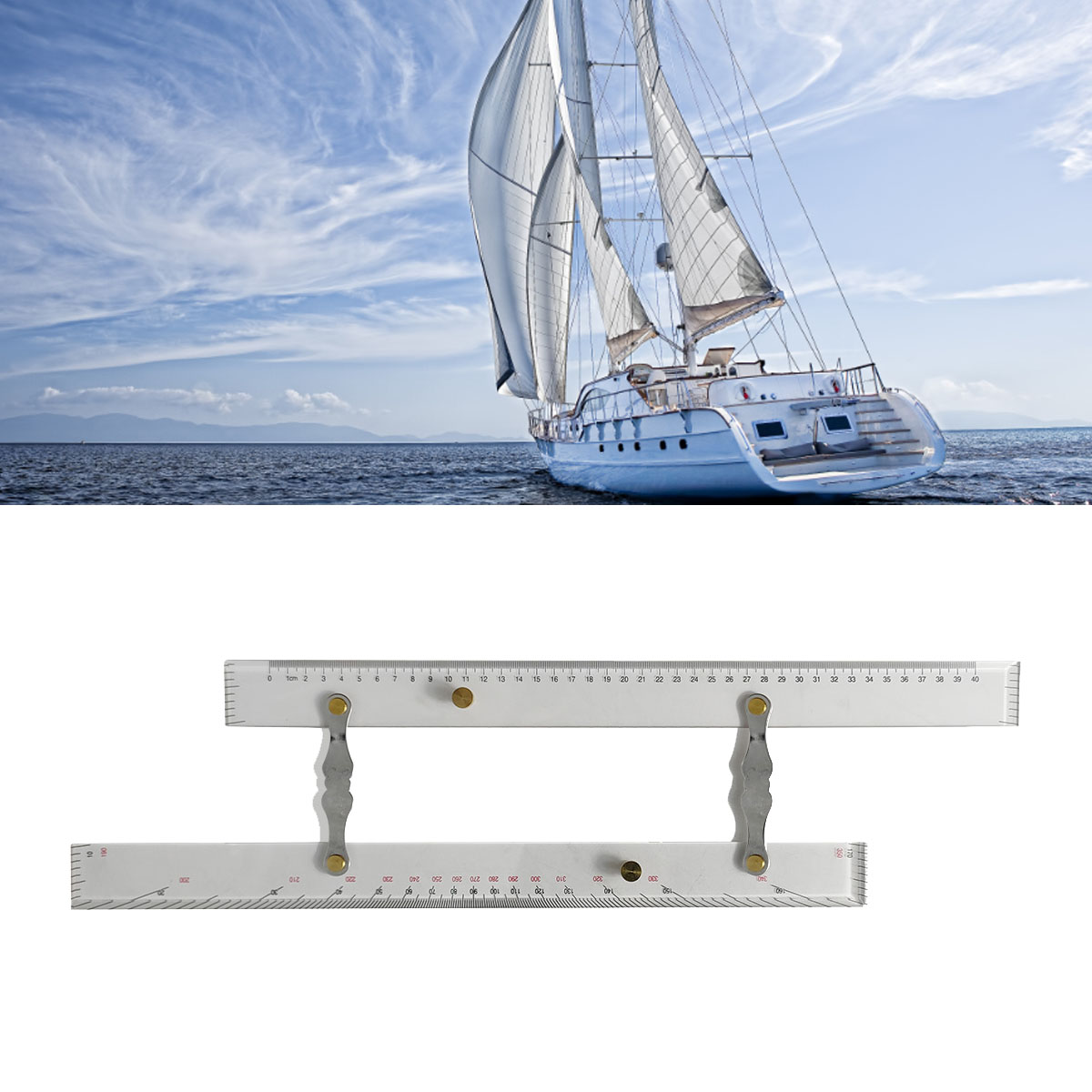450 Mm / 17,71 Zoll Parallellineal Für Die Schifffahrt, Hochpräzise, Transparent, Zeichenwerkzeug Für Boote Und Schiffe, Klare Skala, Werkzeug Zum Zeichnen Von Seekarten
