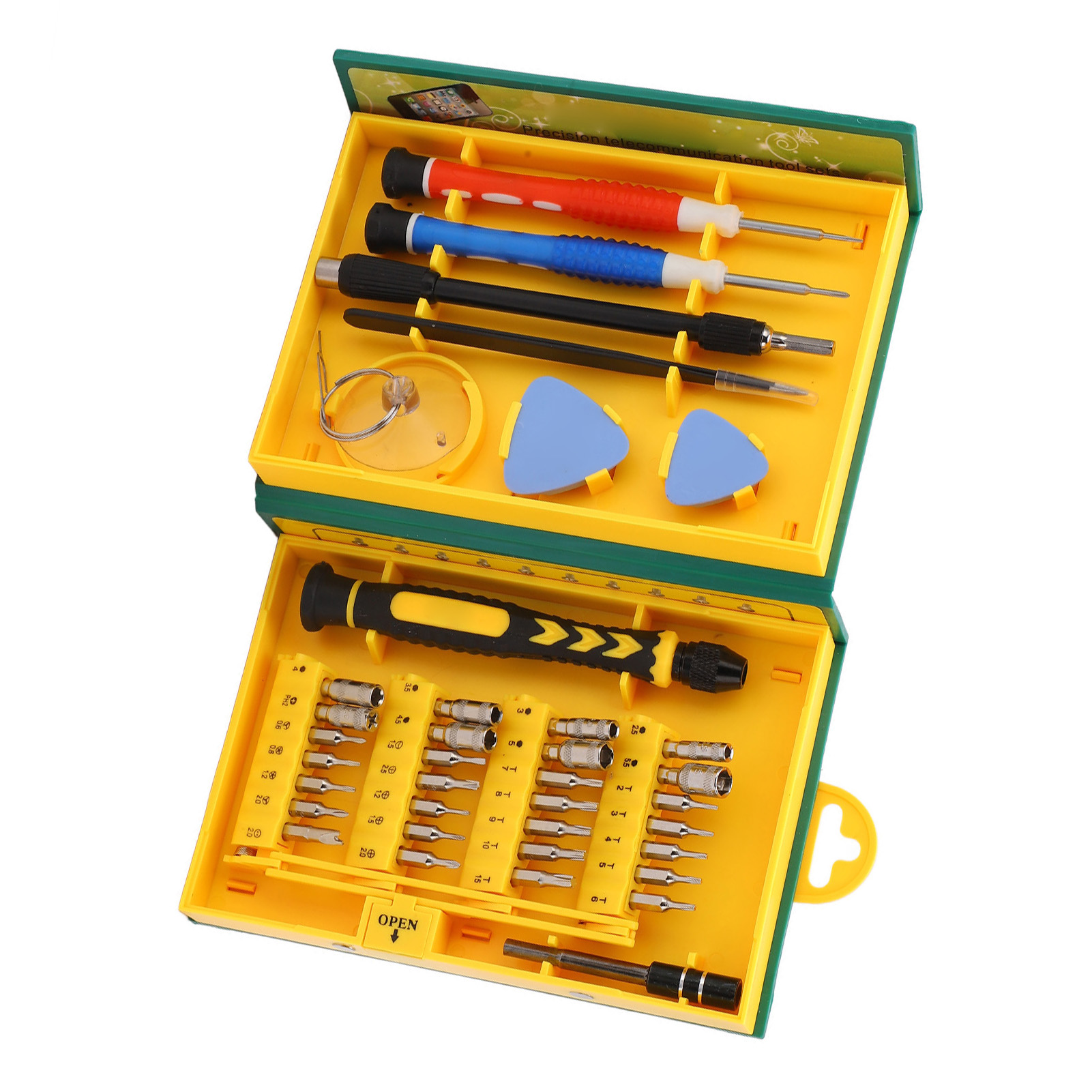 38-teiliges Schraubendreher-bit-set Mit Schaft, Saugnapf, Pinzette, Etui Und Hebel – Professionelles Schraubendreher-set