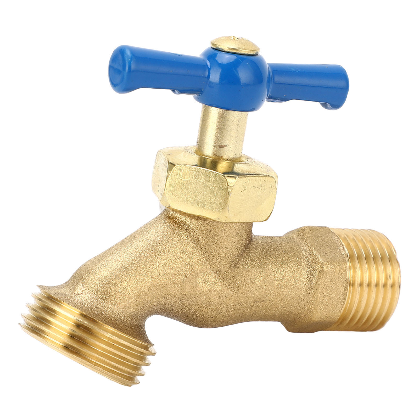Gartenabsperrventil Aus Messing, G1/2-einlass, G3/4-auslass, Außengewinde Für Schlauch, Verdrehsicherer Außenwasserhahn, Wasserdichtes Absperrventil