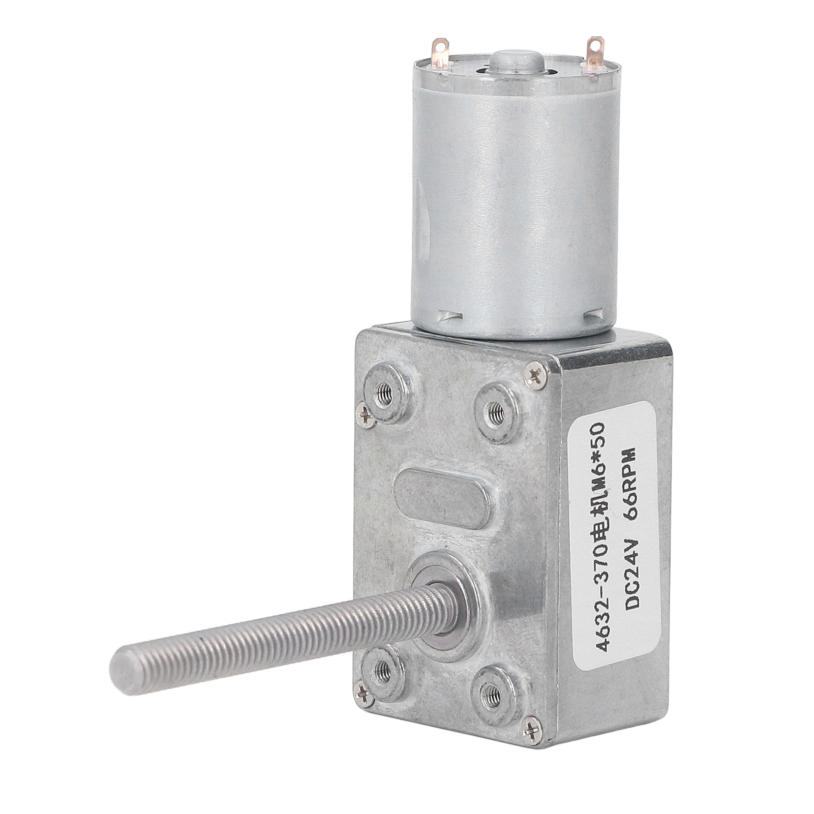 Selbsthemmender Gleichstrom-getriebemotor, 24-v-hochpräzisions-untersetzungsgetriebe, Leerlaufdrehzahl 66 U/min, M6x50-mm-welle, Hohe Präzision