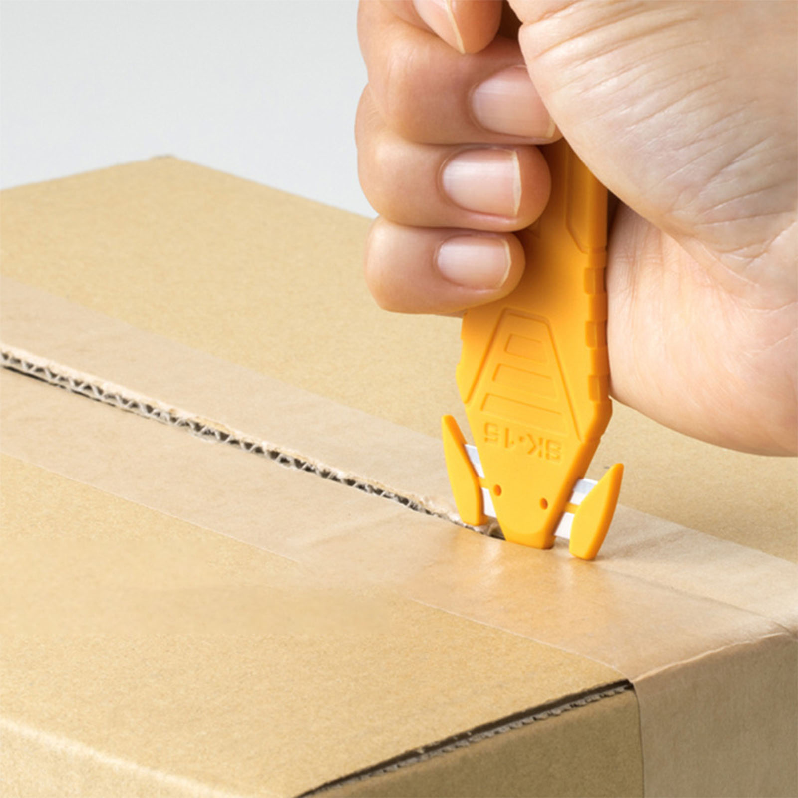 Gelbes, Doppelseitiges Sicherheitsmesser, Ergonomischer Dosenöffner, Schnittfestes Werkzeug Für Pakete Und Kartons, Für Den Hausgebrauch, Kraftsparend