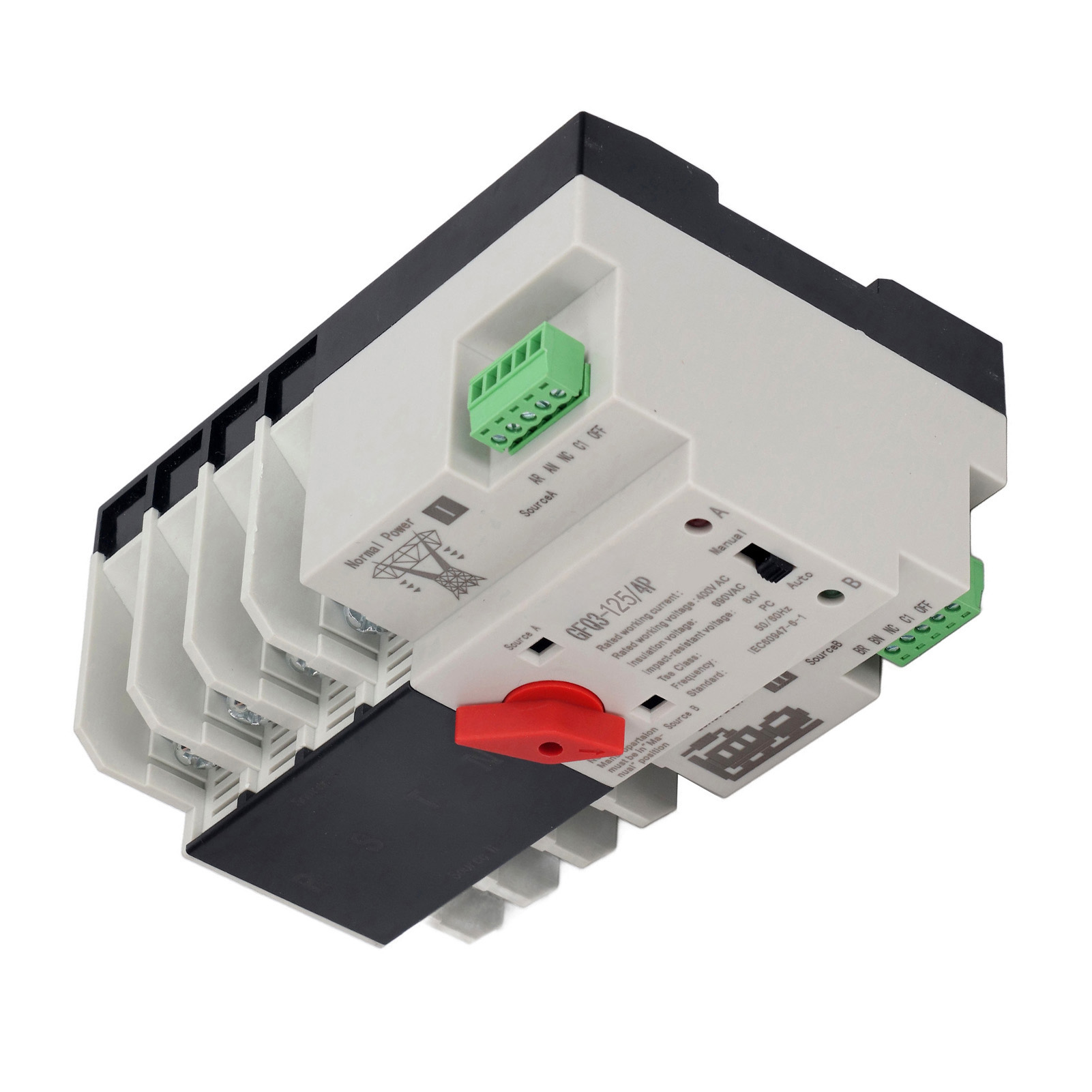 Ats 80a 4p Ac400v 50/60hz Automatischer Umschalter, Wechselrichter Mit Zeitschaltuhr, Schaltregler Für Schalttafeln.