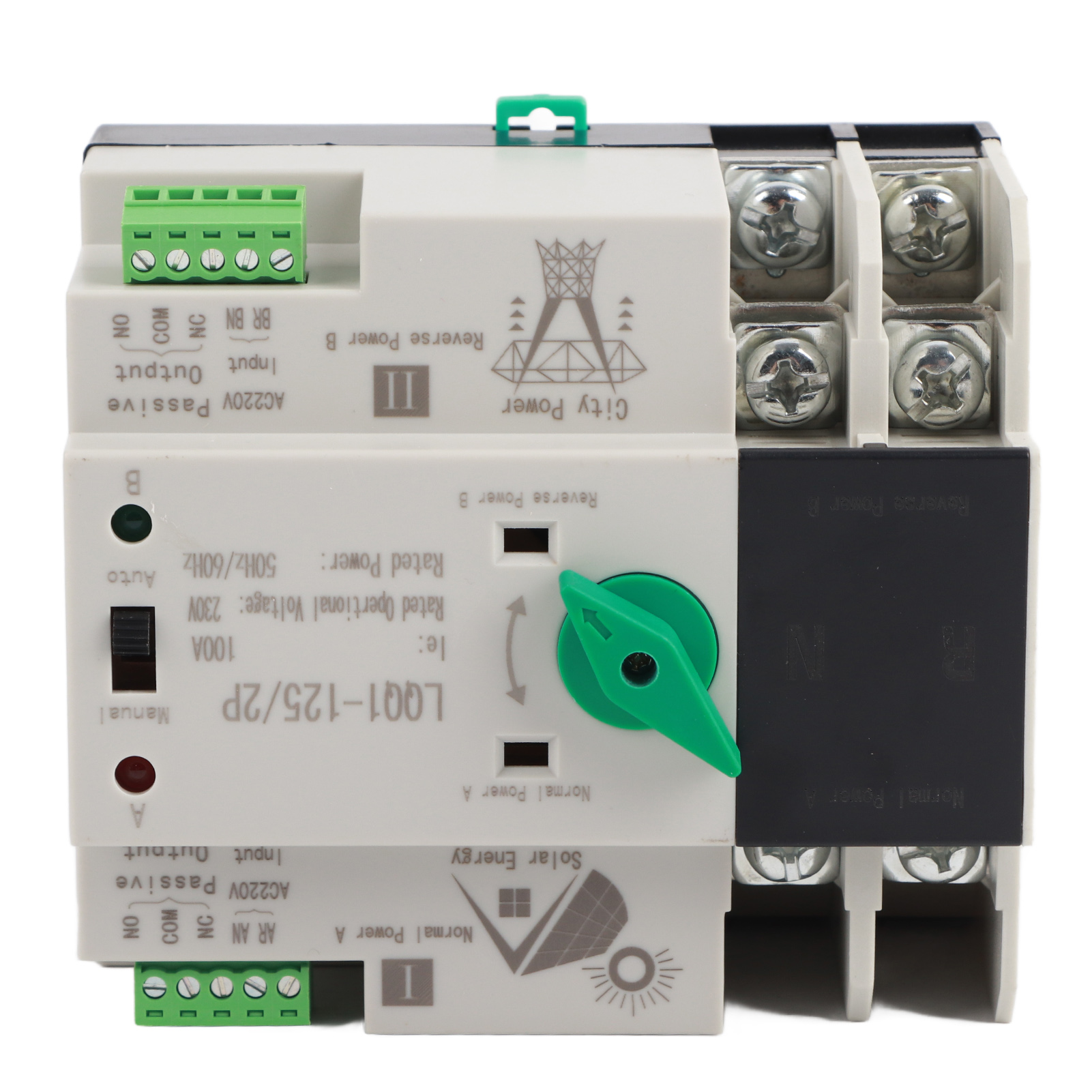 Automatischer Umschalter Für Zwei Stromversorgungen 2p 100a Ac230v, Millisekunden-schnellumschaltung Für Photovoltaik-hausanlagen, Schaltungssteuerung.