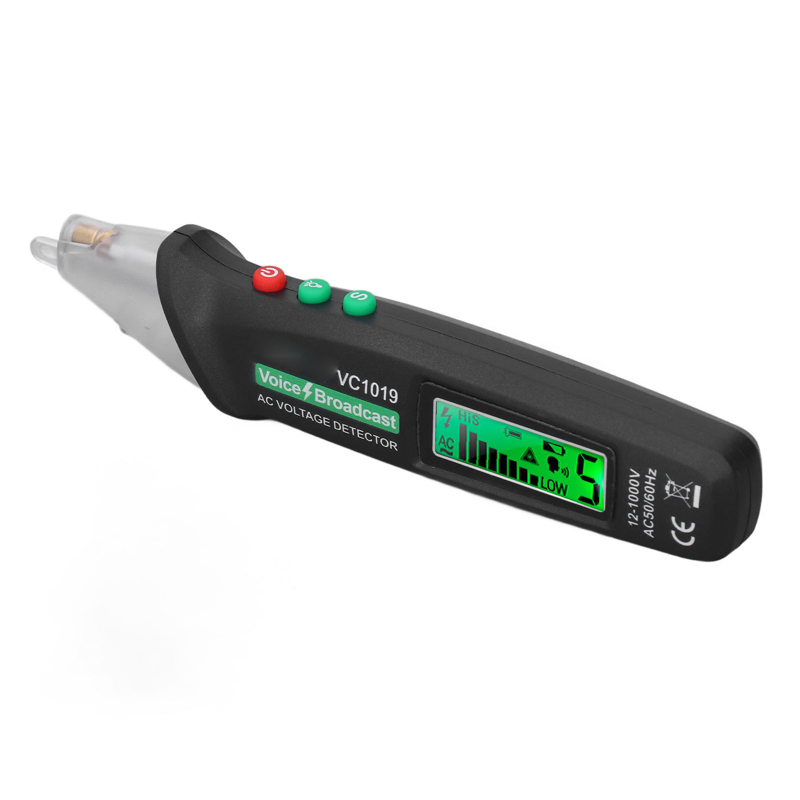 Berührungsloser Wechselspannungsprüfer 12-1000v, Präziser Elektrischer Prüfstift, Akustischer Und Optischer Alarm Für Kabel Und Steckdosen.