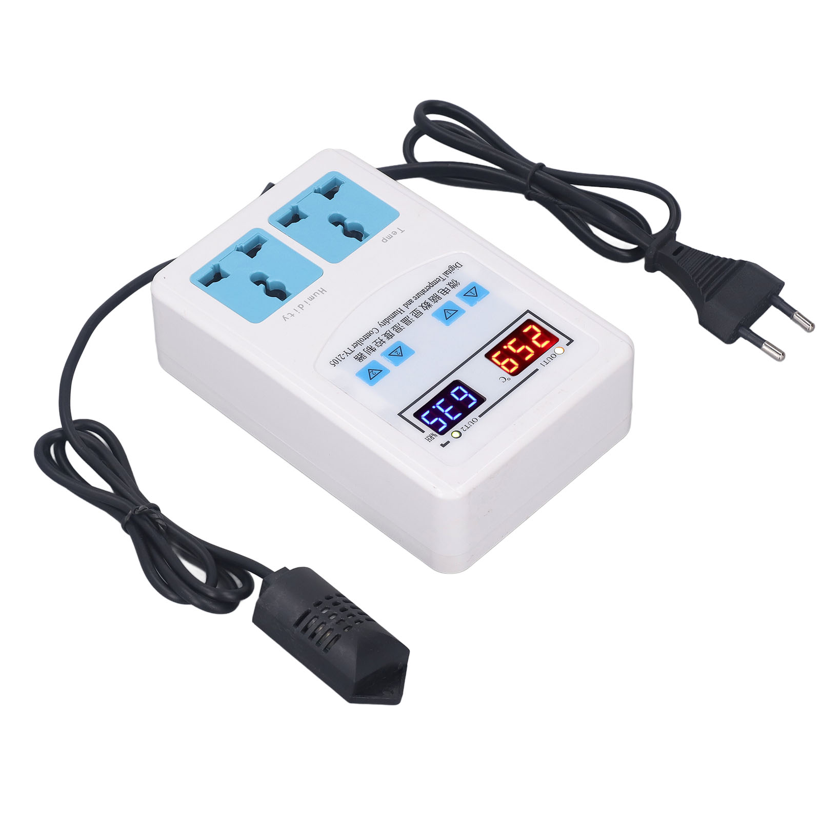 Digitaler Thermostat/hygrostat -2060°c 0100%rh Sensor Lcd-anzeige Eu-stecker 110-220v Temperatur- Und Feuchtigkeitsregler Für Gewächshaus/keller