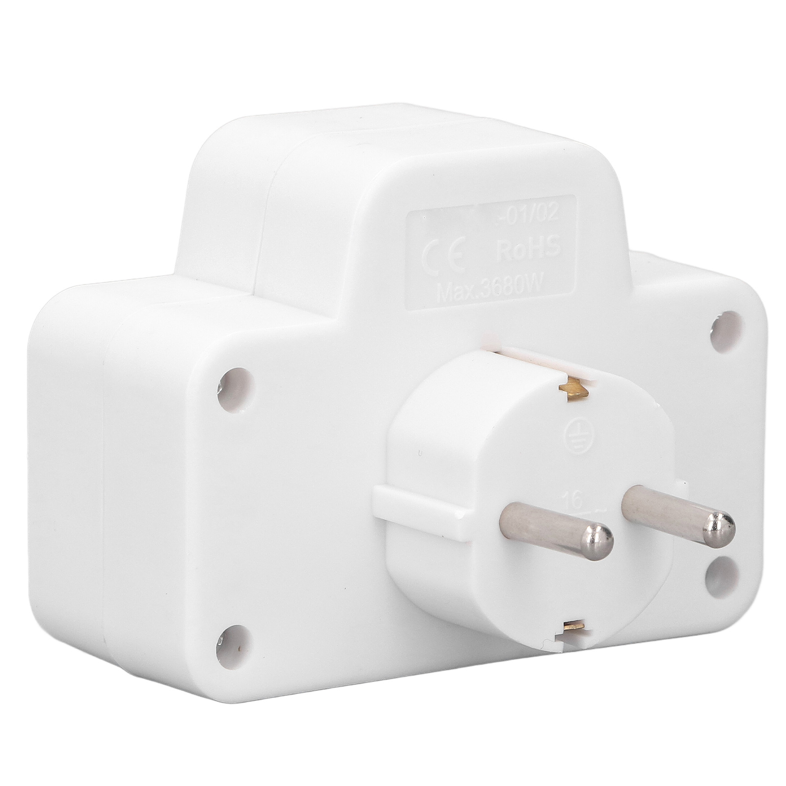 Standard-eurosteckeradapter Mit Beleuchtetem Schalter, 2-polig, Wasserdicht (ip44), 16 A, 250 V, Reise-stromwandler