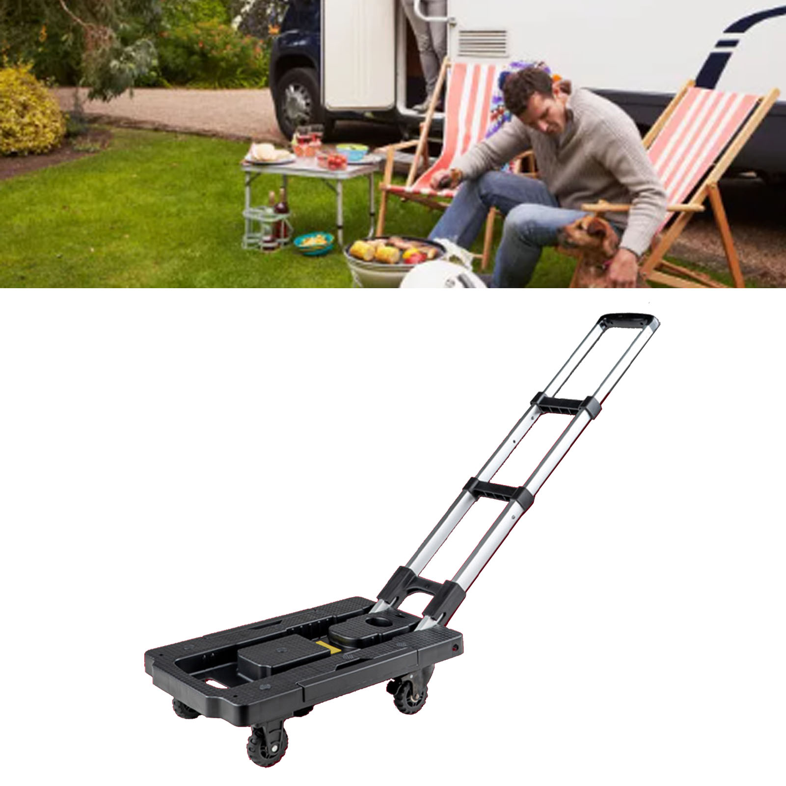 Faltbarer Einkaufswagen Mit 5 Rädern, Rutschfest Und Verschleißfest, 2,8-zoll-360°-universalräder, Ideal Für Reisen Und Einkäufe, Faltbar Und Leicht.