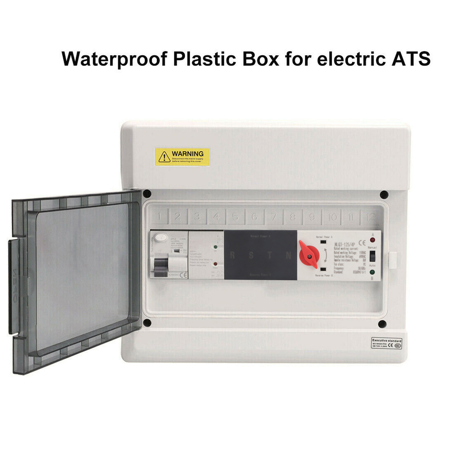 Automatischer Umschalter 80a Ac110v, Doppel-leistungsschalter Auf 35mm Din-schiene, 4-poliger Lastumschalter, Not-aus-leistungsschalter