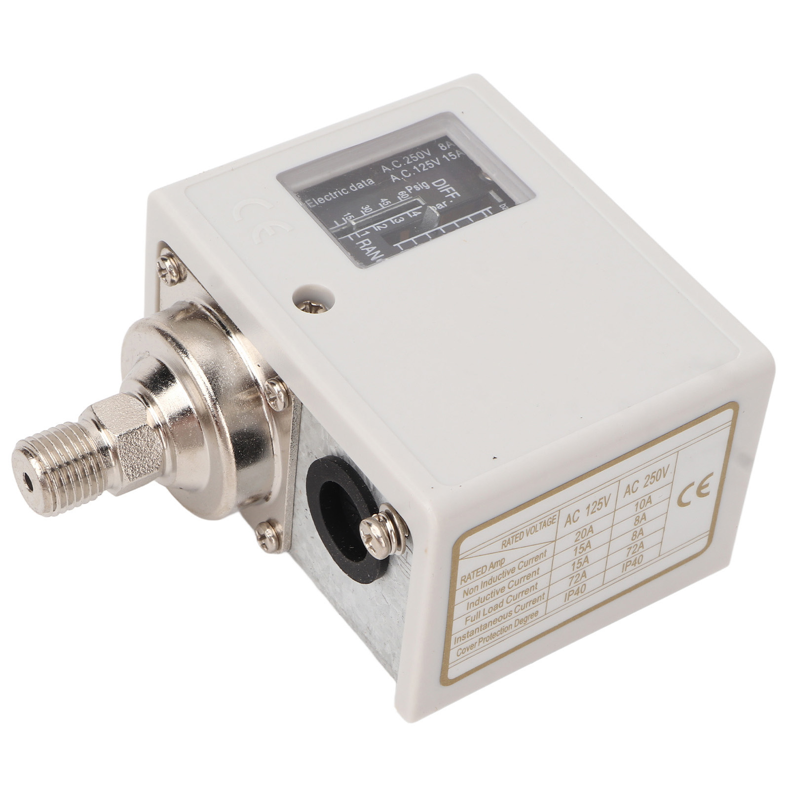 Druckschalter Für Luftkompressoren, Messingkern, Feingewinde, Wasserpumpen, Boiler, Kaltwäscher, Ac 125 V/250 V, G1/4-anschluss