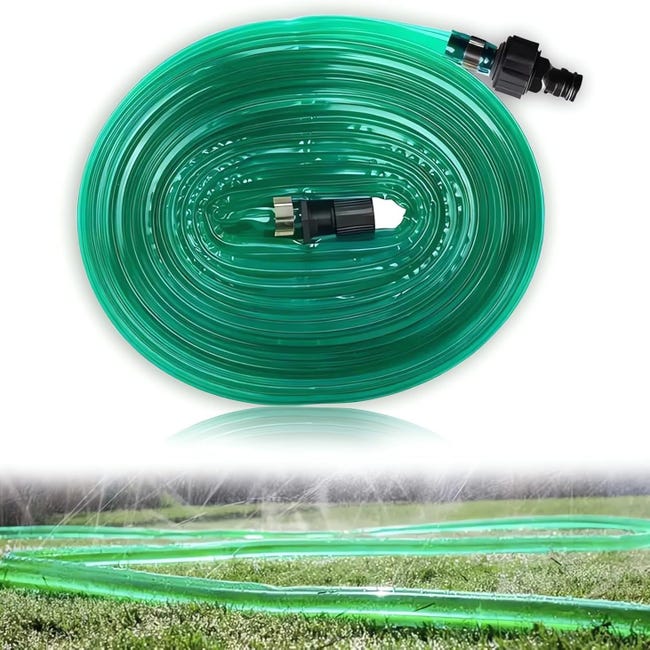 15 M Langer, Perforierter Pvc-flachschlauch, Gartenschlauch Für Den Außenbereich, Kühlnebel-bewässerungsschlauch, Inklusive Universalanschluss