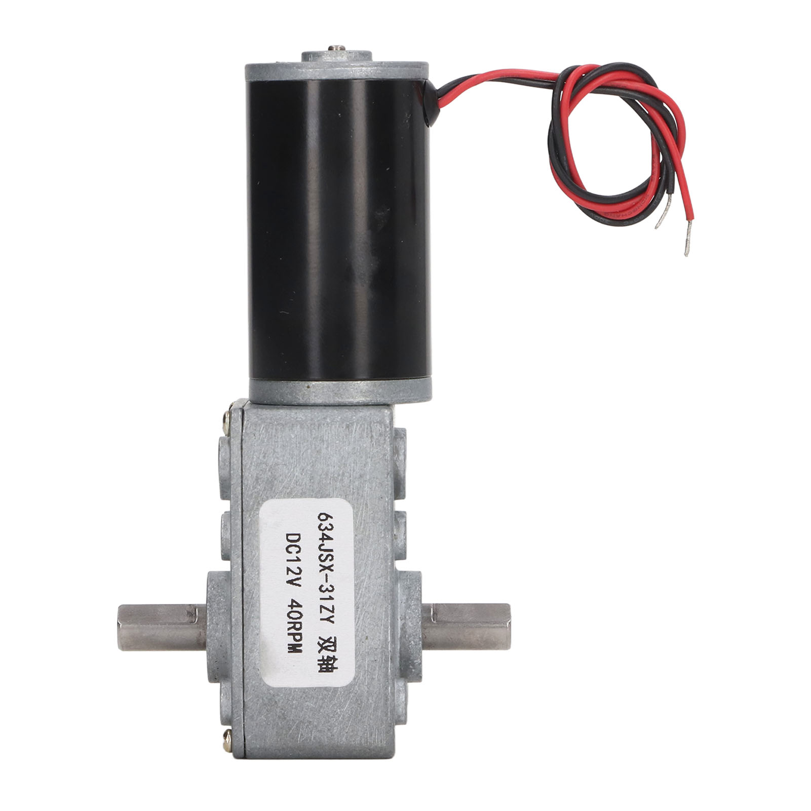 12v Dc Selbsthemmender Doppelwellen-getriebemotor, 40 U/min Schneckengetriebe, Bidirektionale Drehung, Für Automatisierung Und Heimwerkerprojekte.