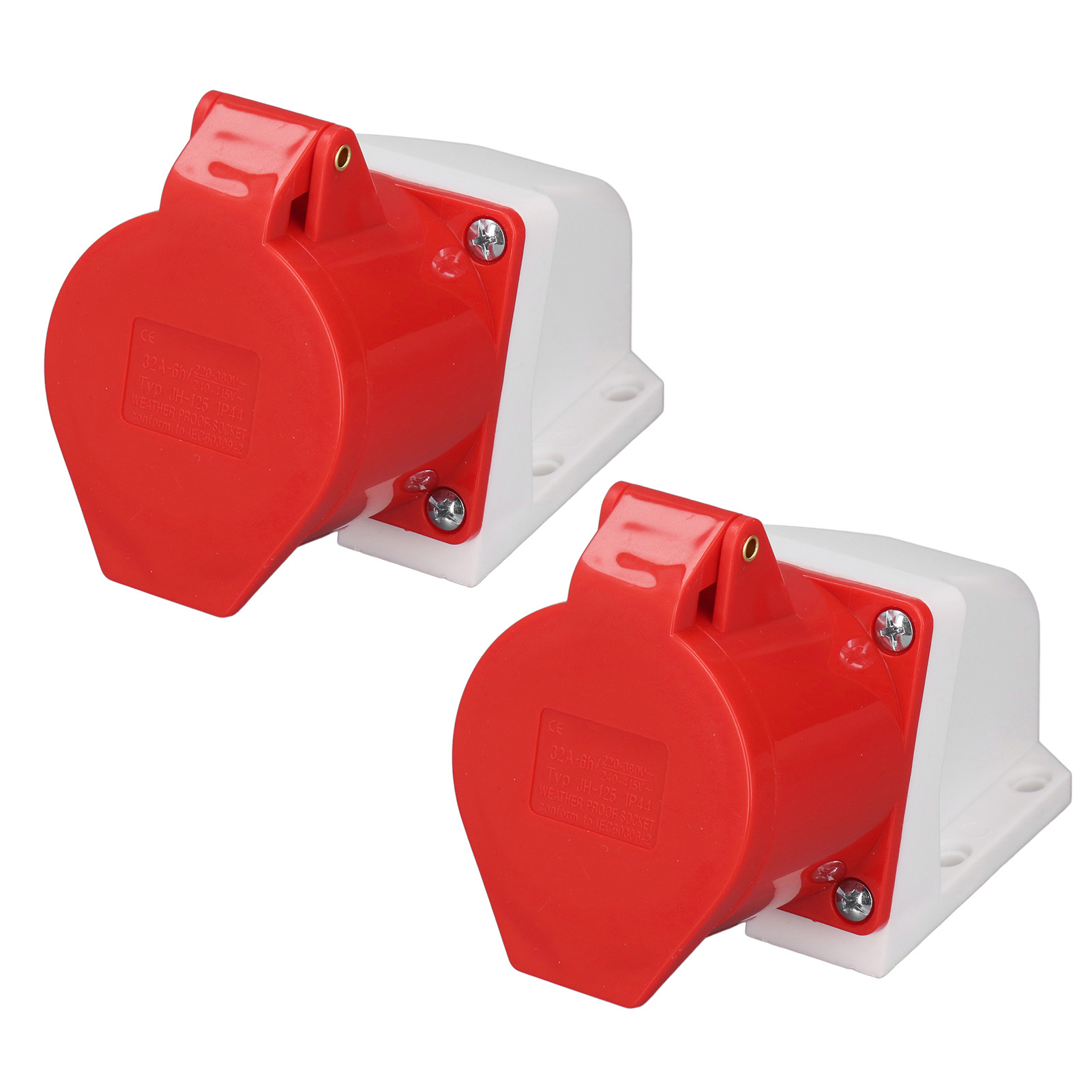 Industrieller 5-poliger Steckverbinder, Schutzart Ip44, Wasserdicht, 32 A, 220–380 V, 240–415 V, 3-phasiger Stecker (männlich/weiblich), Aufputzmontage, 2er-packung