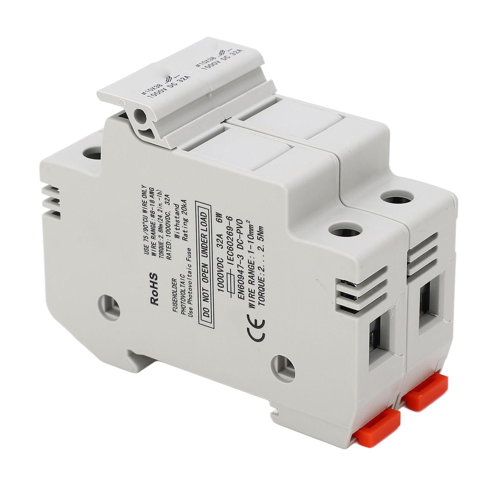 Mini-2-poliger Sicherungshalter, 32a 1000vdc Kurzschlussschutz, Gehäuse Für Photovoltaikanlagen, Industrieller Sicherungshalter.