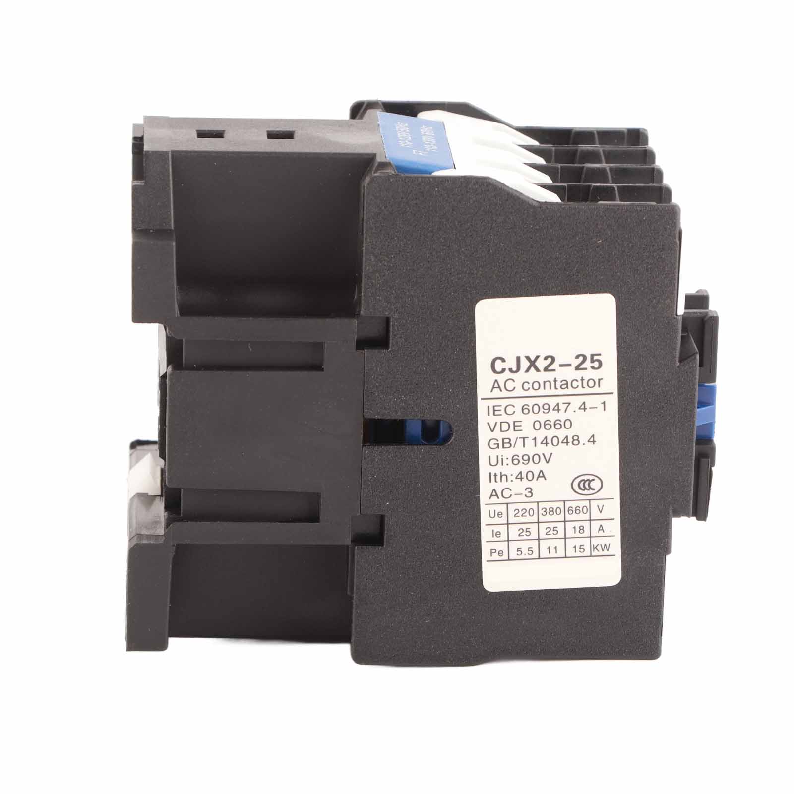 Ac110v 3p No Dreipoliger Schütz, Silberkontakt, Din-schienenmontage Cjx2-2510, Elektrische Steuerung