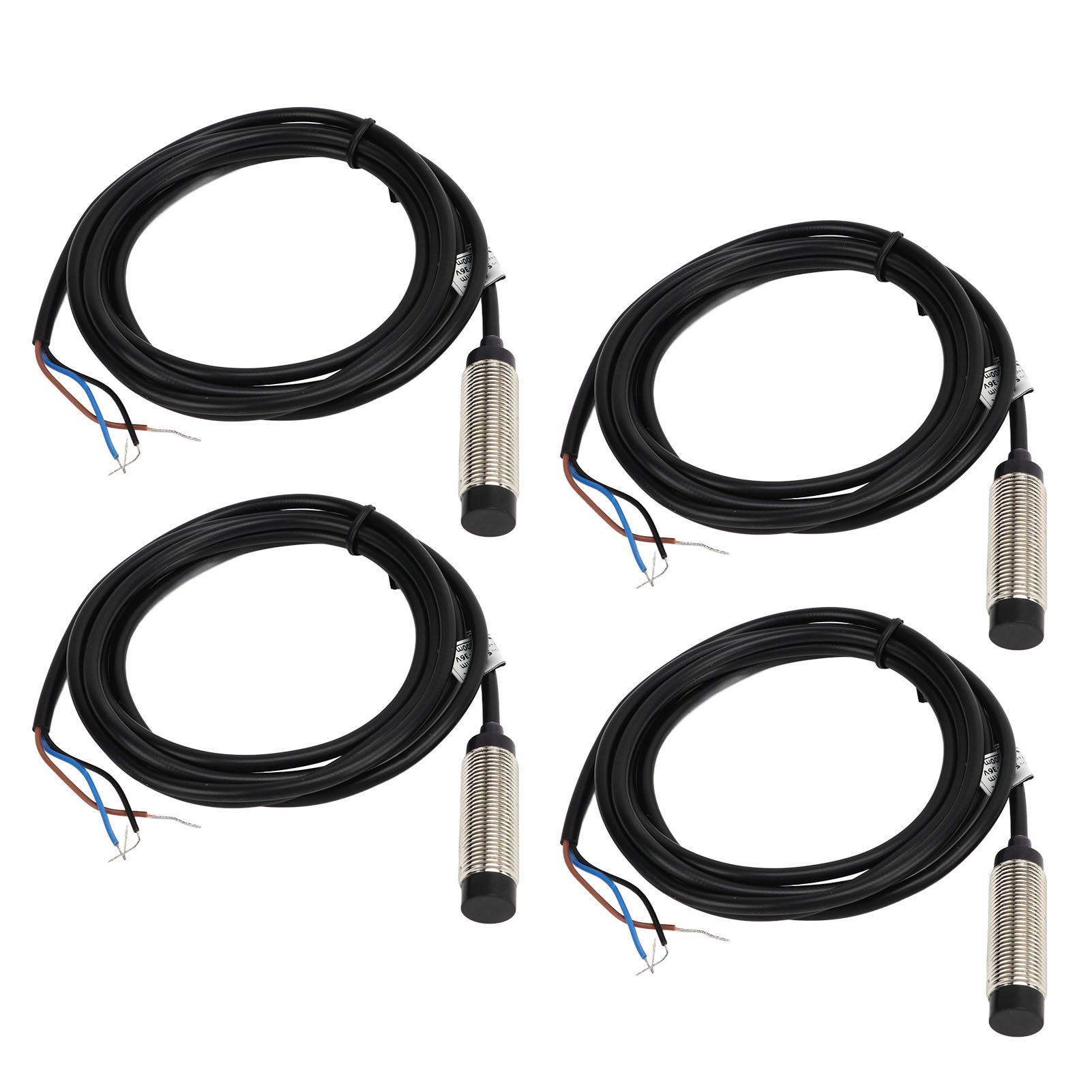Satz Mit 4 Induktiven Näherungssensoren, 12 Mm, 3-draht-npn-no-sonde, 4 Mm Erfassungsbereich, 6–36 V Dc Präsenzschalter