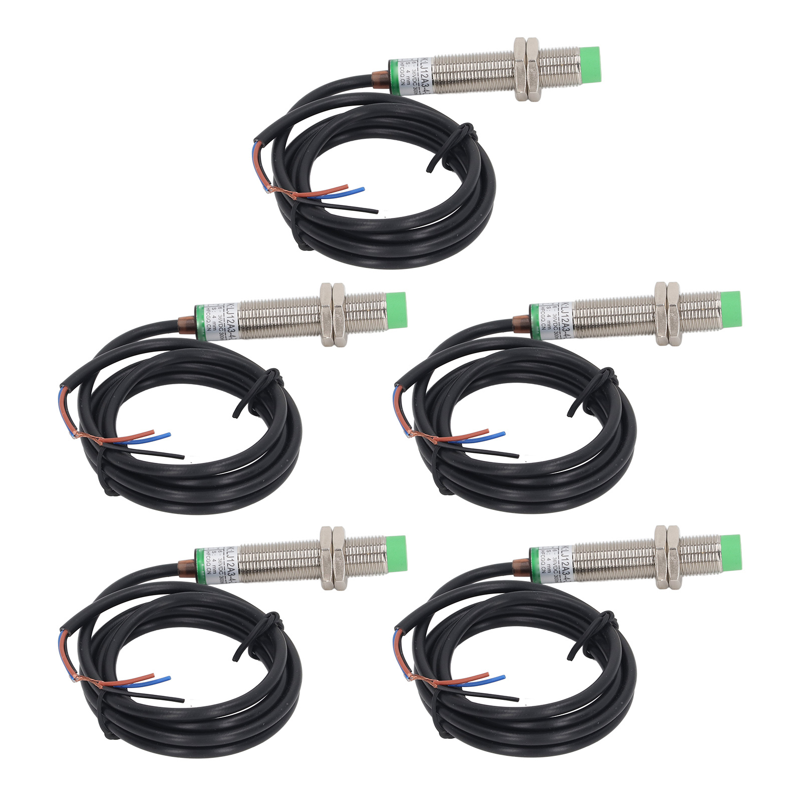 M12 Npn Nc Ip65 Wasserdichter Induktiver Sensor, 5er-pack Berührungslose Näherungssensoren, Industrieller Näherungsschalter