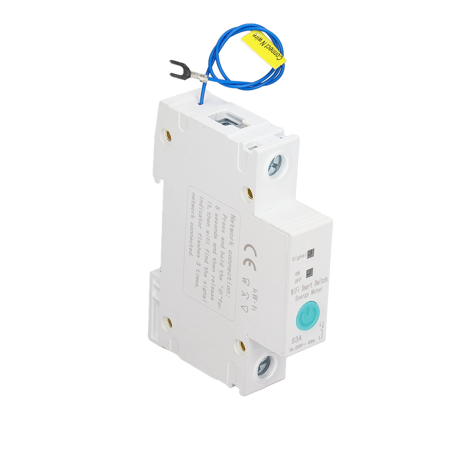 Intelligenter Wlan-leistungsschalter Mit Energiezähler, Din-schienenmontage, Für Ewelink-funksteuerung, 230 V Ac, 1-polig, 63 A