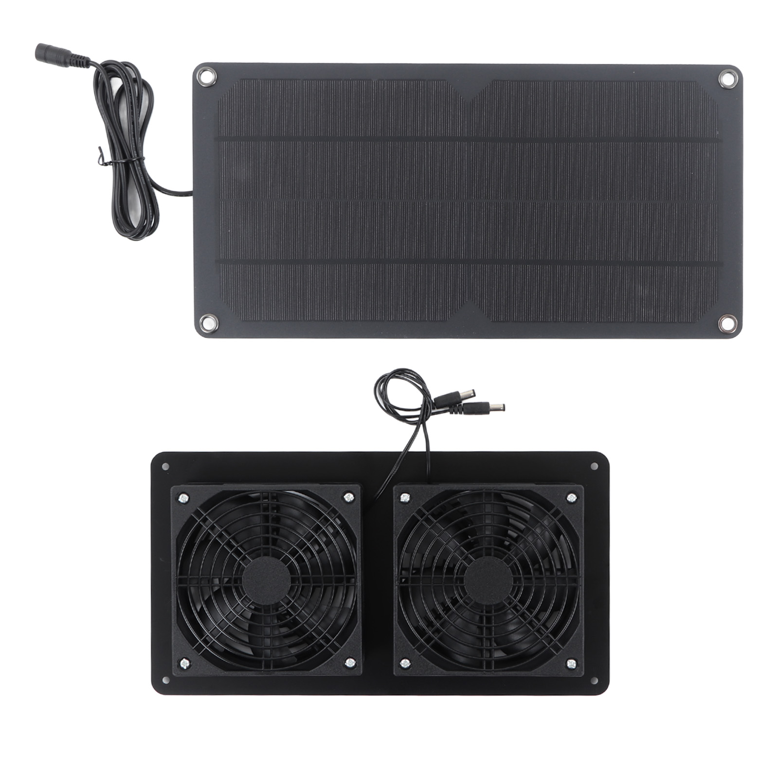 Set Mit 2 Solarventilatoren (10 W), Leistungsstarker Luftabsauger Für Hühnerställe Und Hundezwinger, Umweltfreundliche Kühlung Mit Photovoltaikpanel, Einfache Installation
