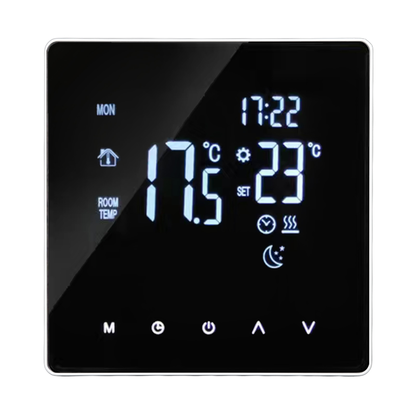 4400-w-fußbodenheizungsthermostat, Lcd-touchscreen, Temperaturregelung 5–60 °c, 90–240 V Ac, 3 A, Wlan-fähig, Mit Sonde, Intelligenter Temperaturregler