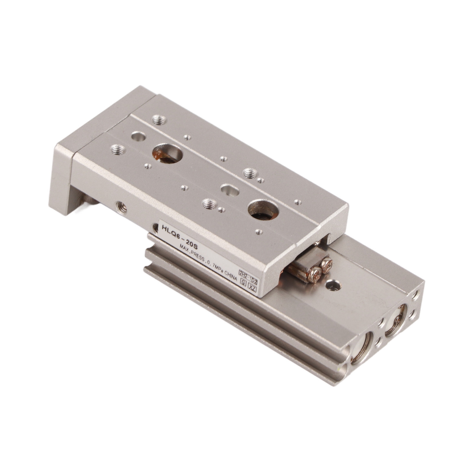 Hochpräzise Pneumatische Parallelklemme M5x0,8 Mit Doppelter Führungsschiene, Fingerbetätigung Für Wäschetrockner, 20 Mm Hub, Modell 20s, Robustes Aluminium, Für Den Industriellen Einsatz.