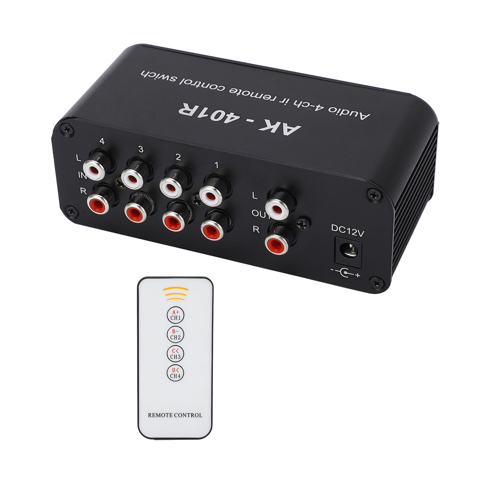 Audio-wahlschalter, 1 Eingang, 4 Ausgänge, 12 V Dc, Rca-splitter Mit Fernbedienung