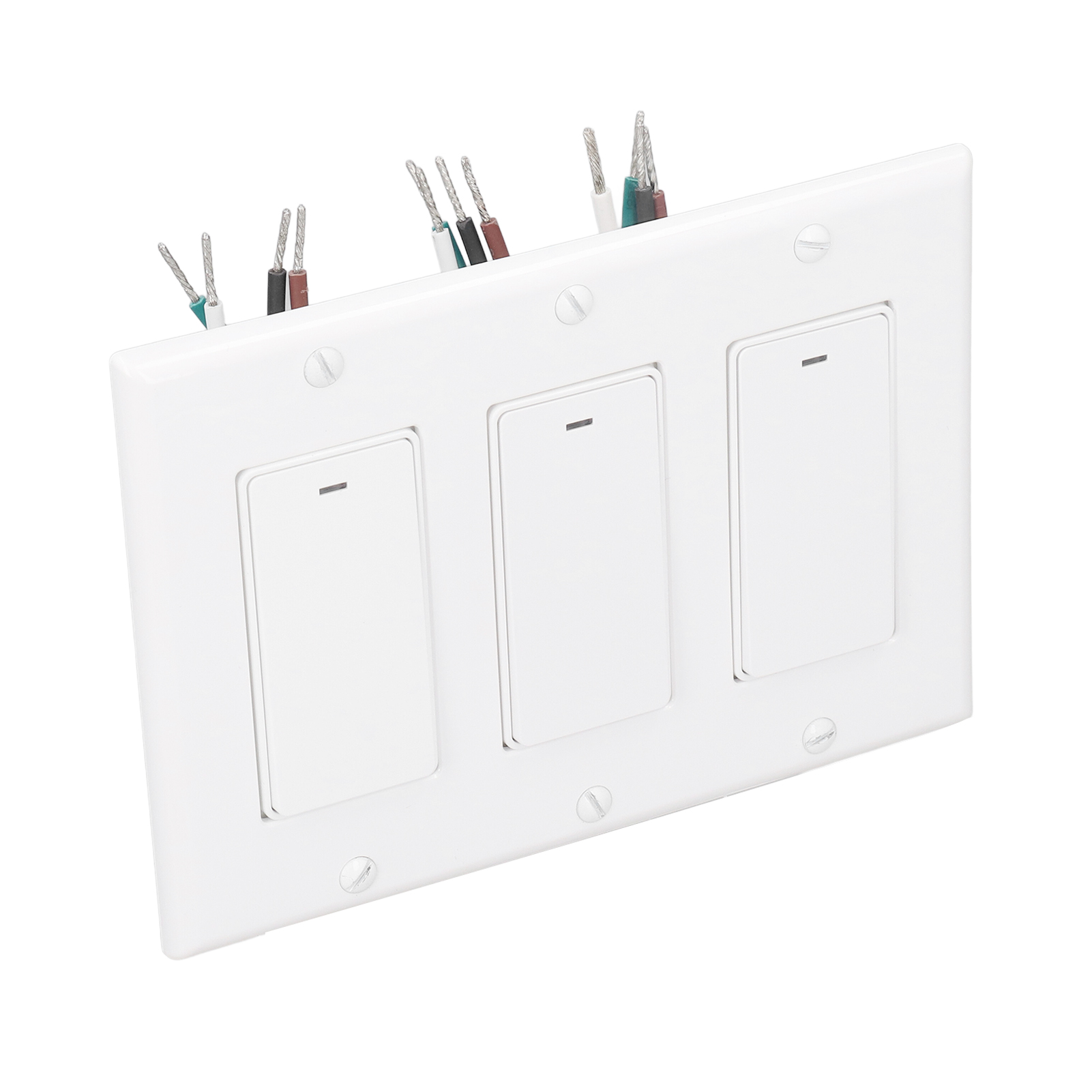 Intelligenter Wlan-wandschalter Mit 3 Tasten, Sprach- Und Audiofernbedienung, Einpolig, Ac 100–240 V, Kompatibel Mit Alexa Und Google Home