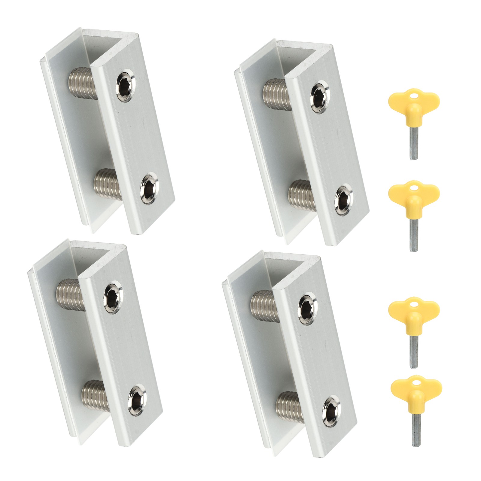 Set Mit 6 Schiebefensterverriegelungen, Horizontaler Und Vertikaler Sicherung, Mit Gummipuffer Und Schlüssel, Robustes Schiebetürschloss.