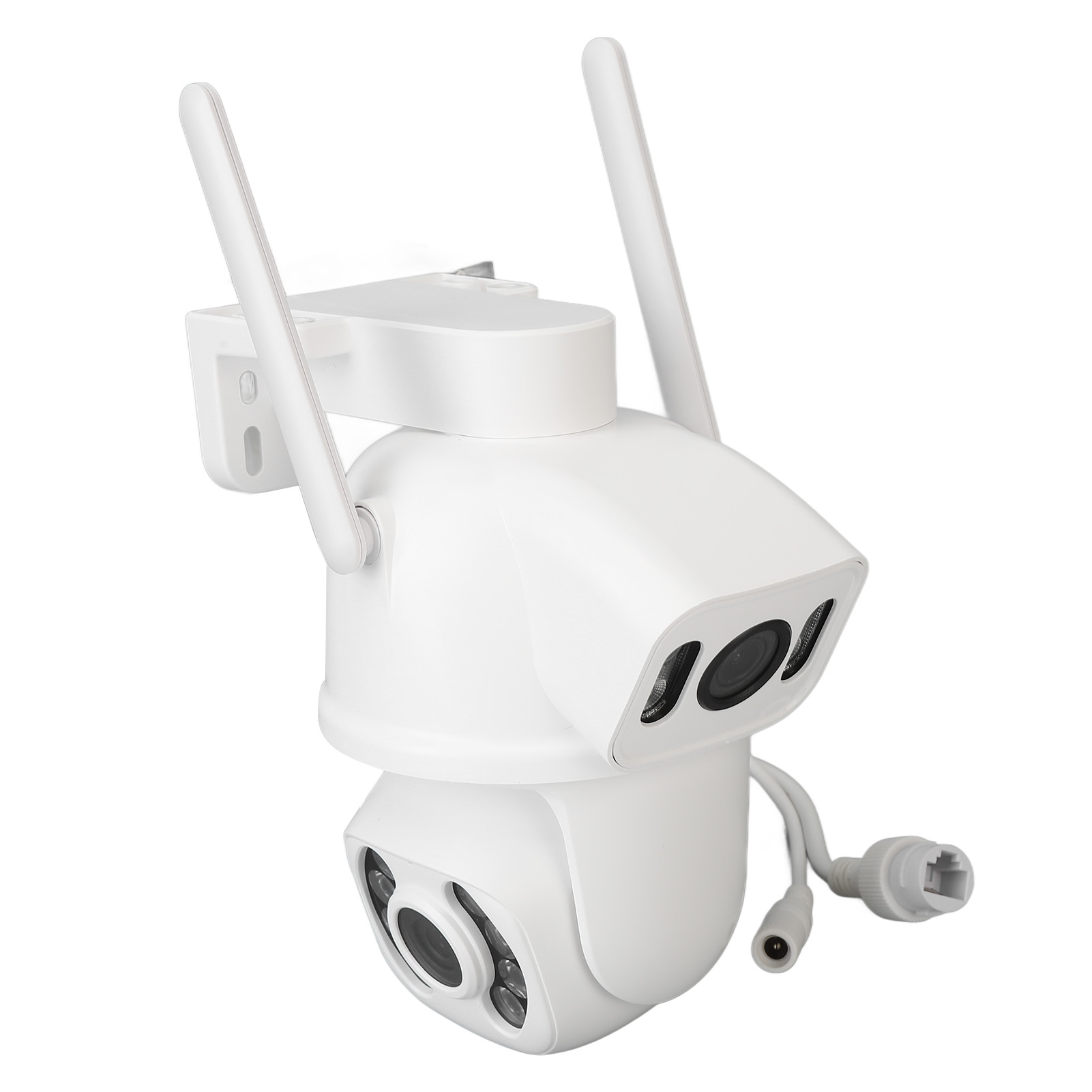 6-megapixel-wlan-überwachungskamera Mit Dual-objektiv, Hd-nachtsicht, 110–240 V, Bewegungserkennung, Für Den Innen- Und Außenbereich, Eu-stecker