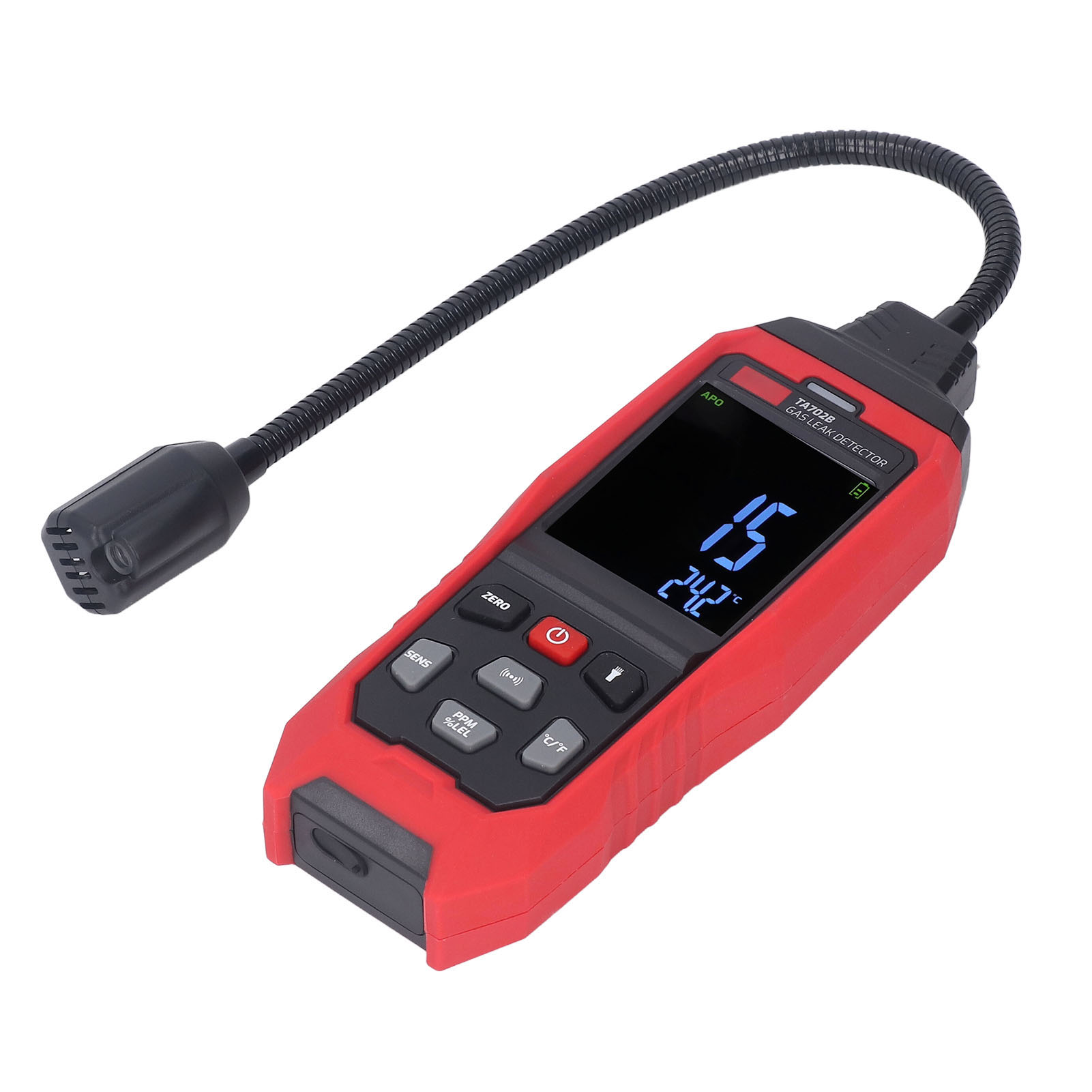 Tragbarer Gasleckdetektor Mit Akustischem Und Optischem Alarm, Hd-farbdisplay, Gasprüfer Mit Integrierter Taschenlampe