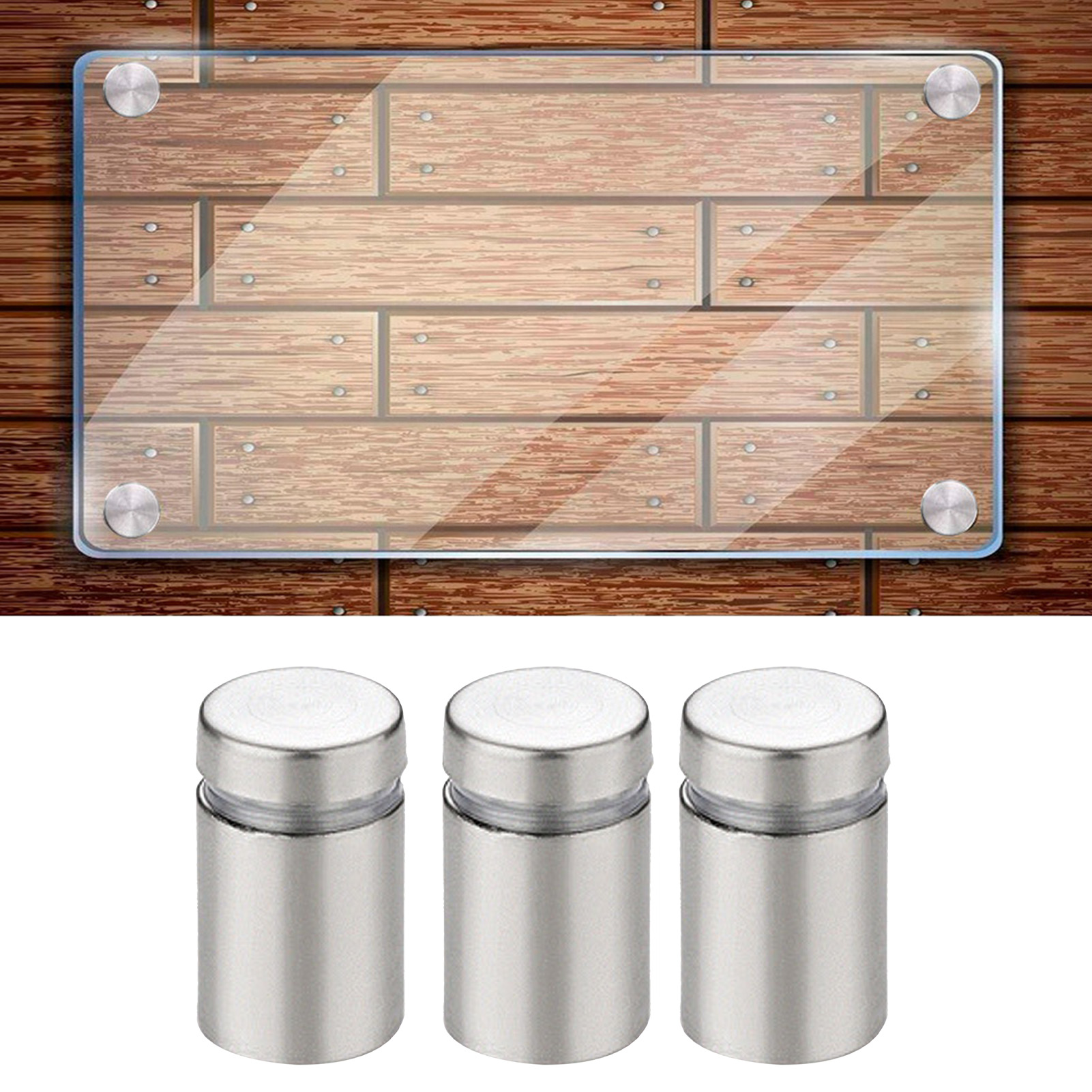 Set Mit 20 Leichten Edelstahl-abstandsschrauben Für Glasscheiben Und Acrylplatten, Schilderbefestigung.