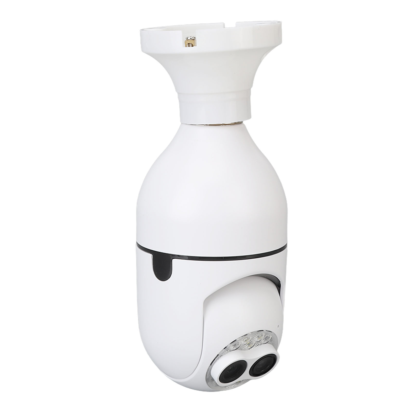2-mp-hd-dual-objektiv-wlan-überwachungskamera, 5-facher Zoom, Nachtsicht, E27-fassung, 110–230 V Videoüberwachung, Bewegungserkennung, Innensicherheit