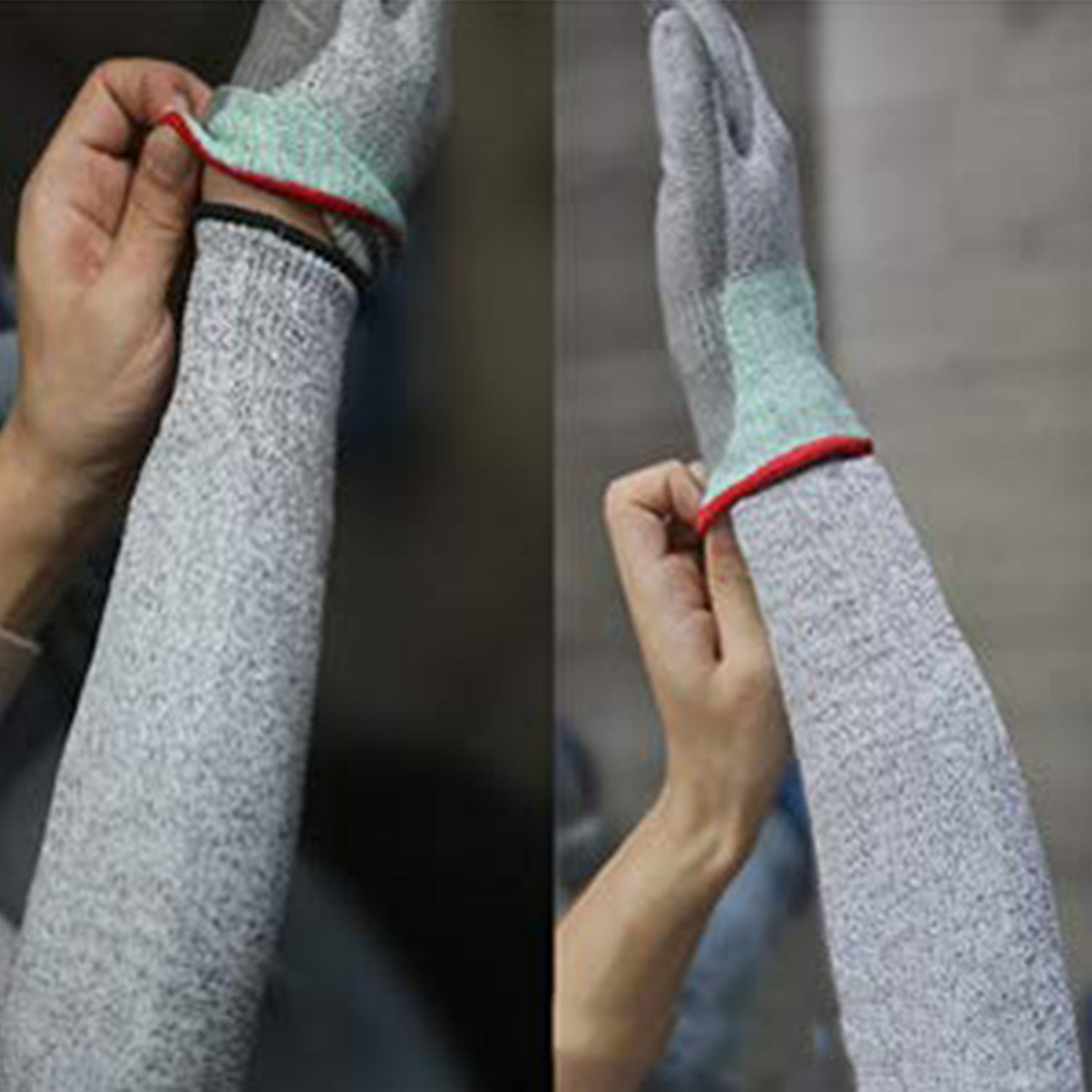 Schnittfeste Schutzhandschuhe Mit Daumenschlaufe, 45 Cm Armstulpen, 2er-pack, Arbeitsschutz, Schnittfest, Einheitsgröße