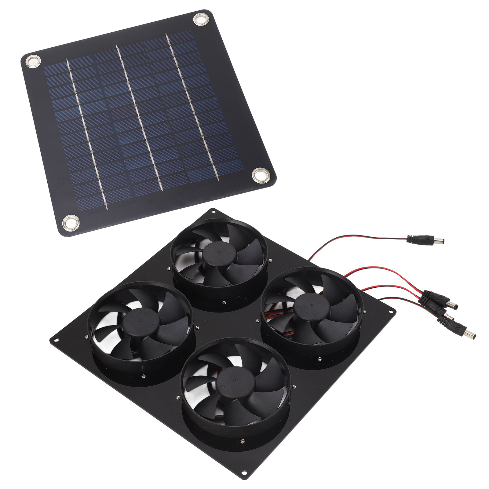 Solarventilator Mit 4 Ausgängen Für Tierunterstände Im Freien, Ipx7 Wasserdicht, 5–12 V, Inklusive Solarpanel-set Für Gartenhäuser