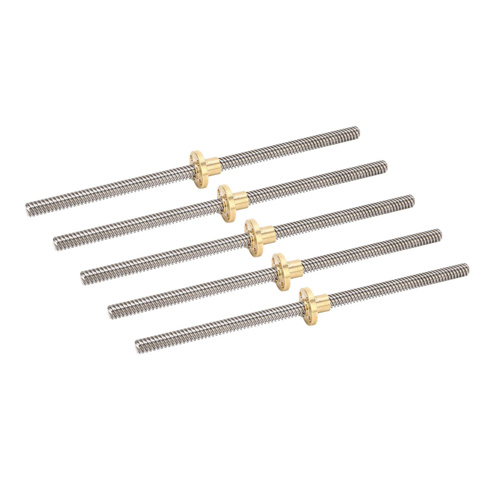T8-schneckengetriebe, 2 Mm Steigung, 8 Mm Vorschub, 200 Mm Lineare Gewindewelle + Messingmutter, 5er-pack Für 3d-drucker