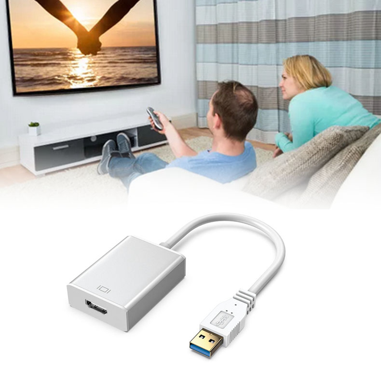 Usb 3.0 Zu Hdmi 1080p Adapter, Hochgeschwindigkeits-konverterkabel Für Laptop/pc, Schnelle Verbindung