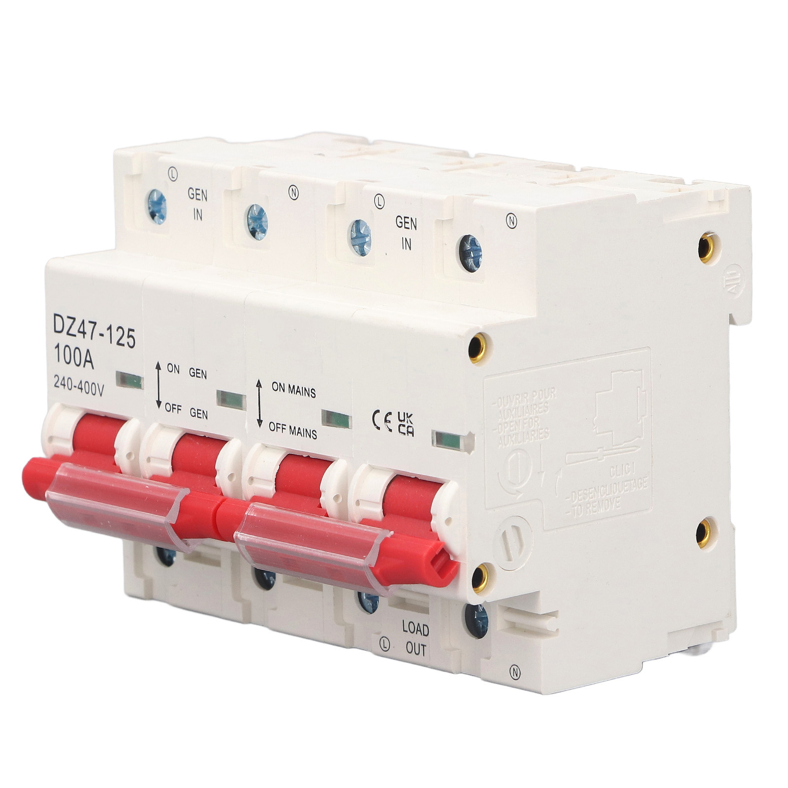 Automatischer Umschaltschalter 100a Ac 240-400v, Doppelte Leistungsverriegelung, Leistungsschalter Für Schalttafel.