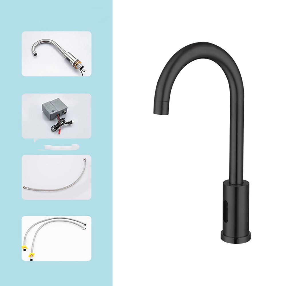 Robinet De Salle De Bain Capteur Infrarouge Pour Salle De Bain - Robinet De Salle De Bain Automatique Avec Boîtier De Commande, Noir