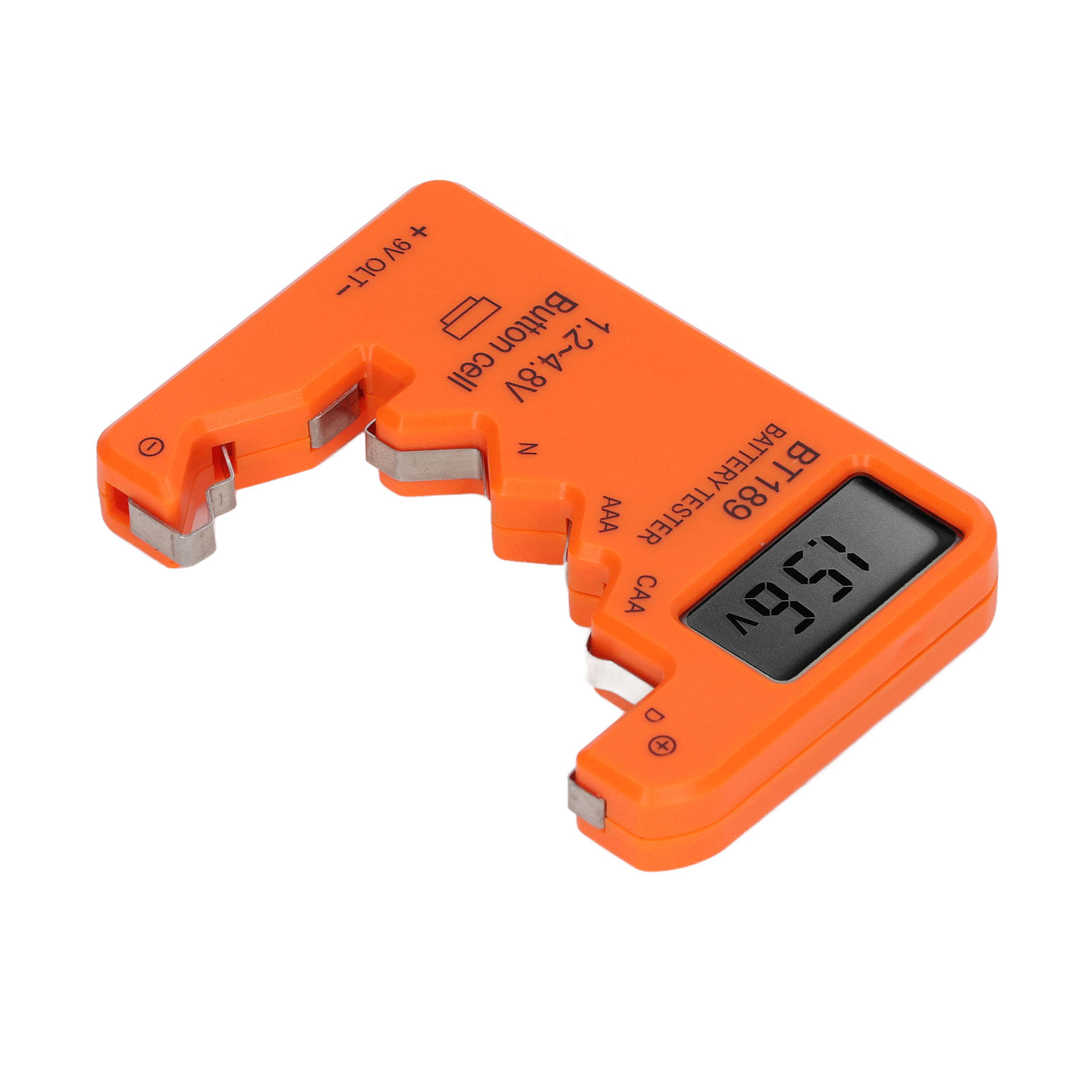 Digitaler Batterietester Mit Digitalanzeige, Kapazitätsprüfer Für Aa-, Aaa-, 6f22-, 9v- Und 1,5v-batterien, Orangefarbenes Messwerkzeug.