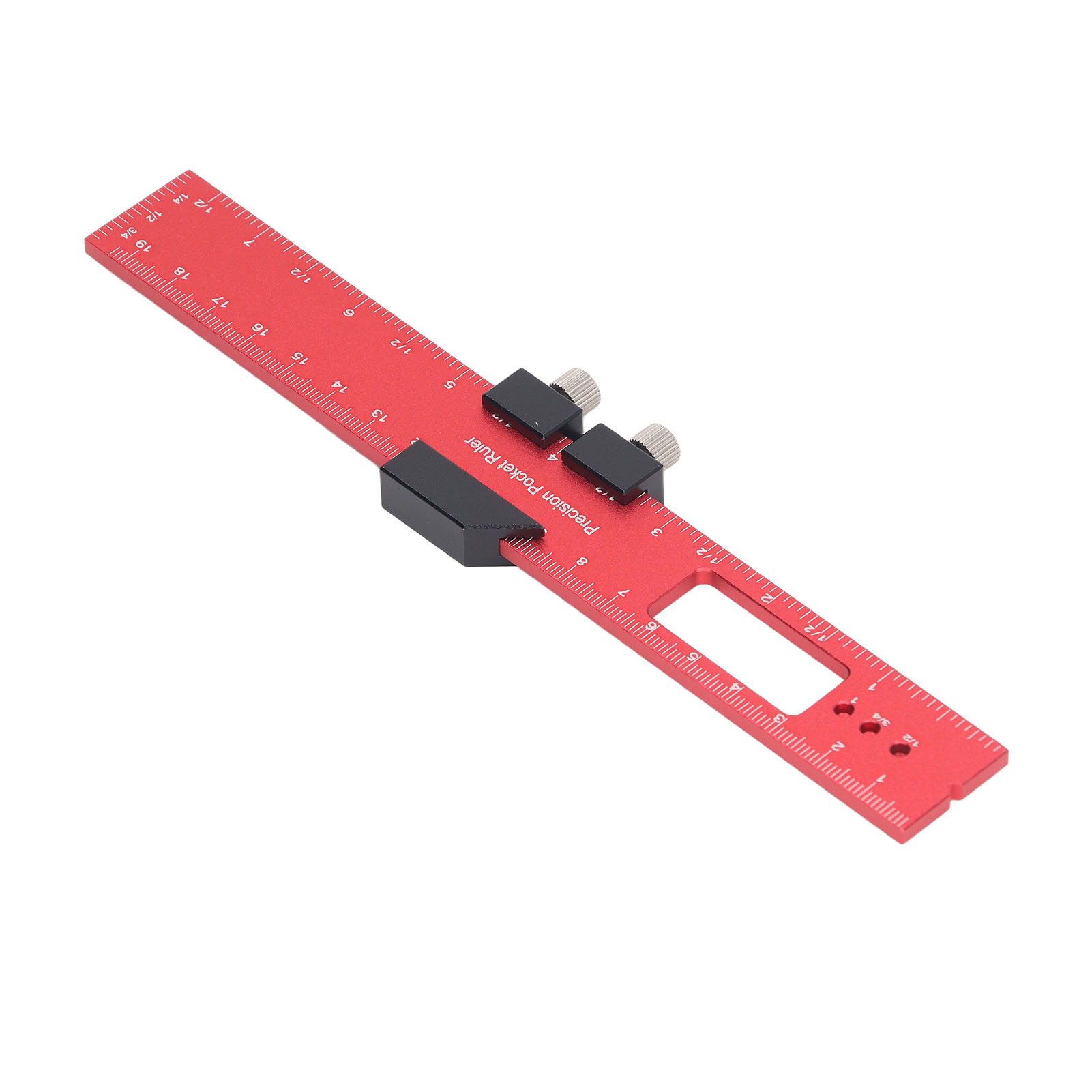 Rutschfester Markierlineal Aus Aluminiumlegierung, Präzise, Mit Anschlag, Markierwerkzeug Für Die Holzbearbeitung, Rot.