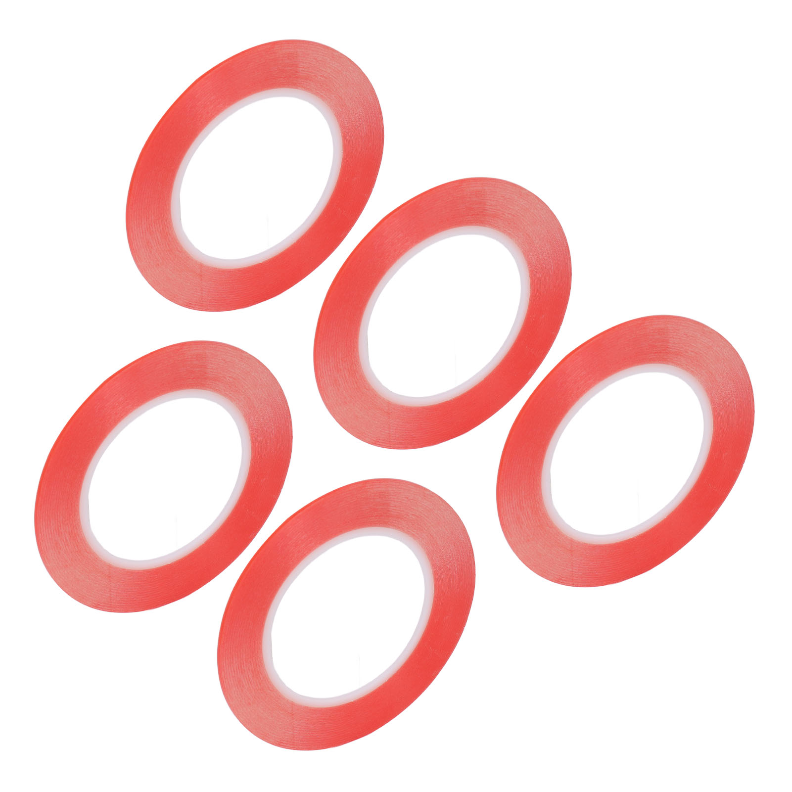 5 Stück Doppelseitiges Klebeband, Stark Und Repositionierbar, Superklebend, Rotes Pet 4 Mm, Ideal Für Bastelarbeiten Und Geschenkverpackungen.