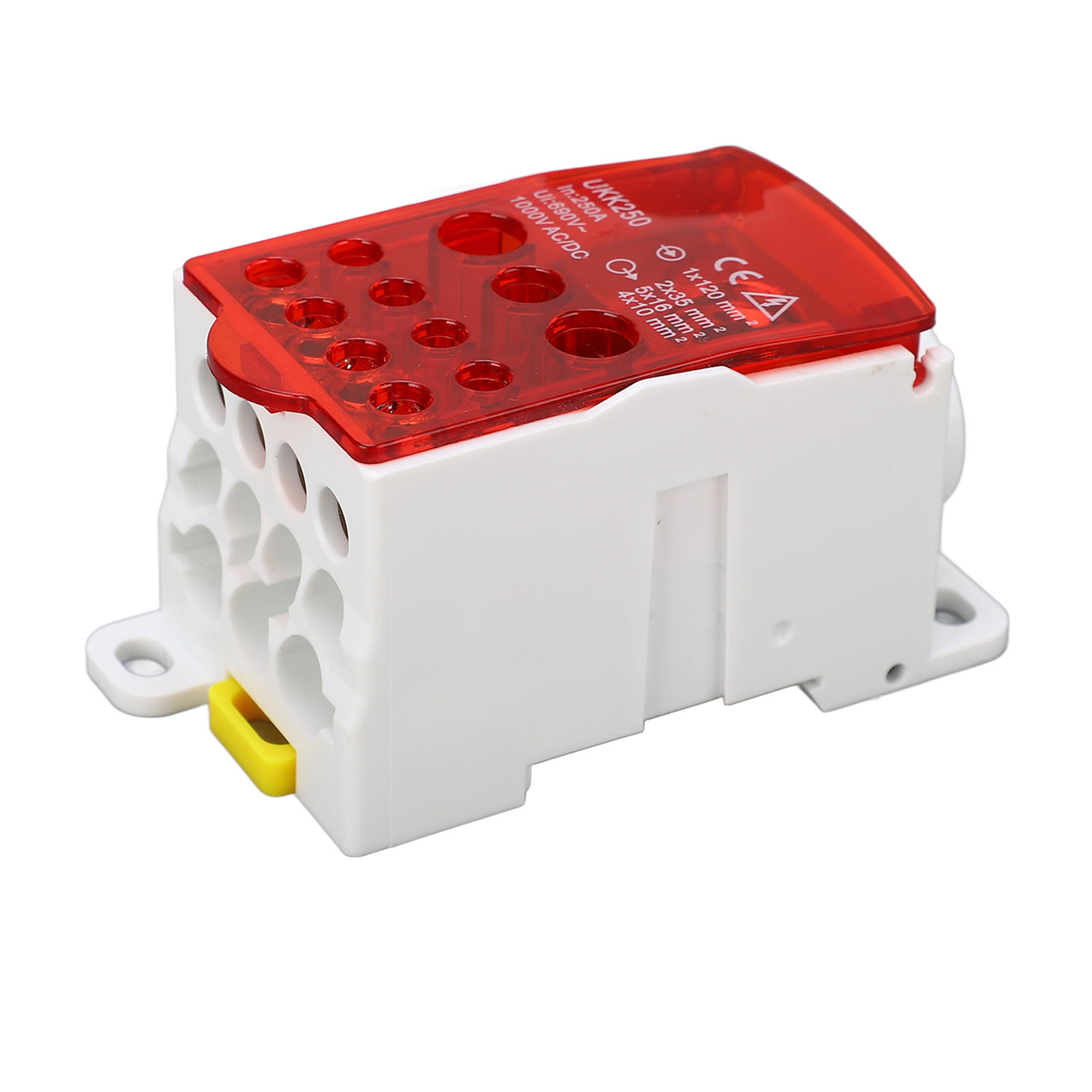 Anschlusskasten Mit Klemmenblock, Din-schiene, Einpolige Elektrische Verteilung 690v 250a, Rote Box, Verdrahteter Anschluss, Anschlussmodul.