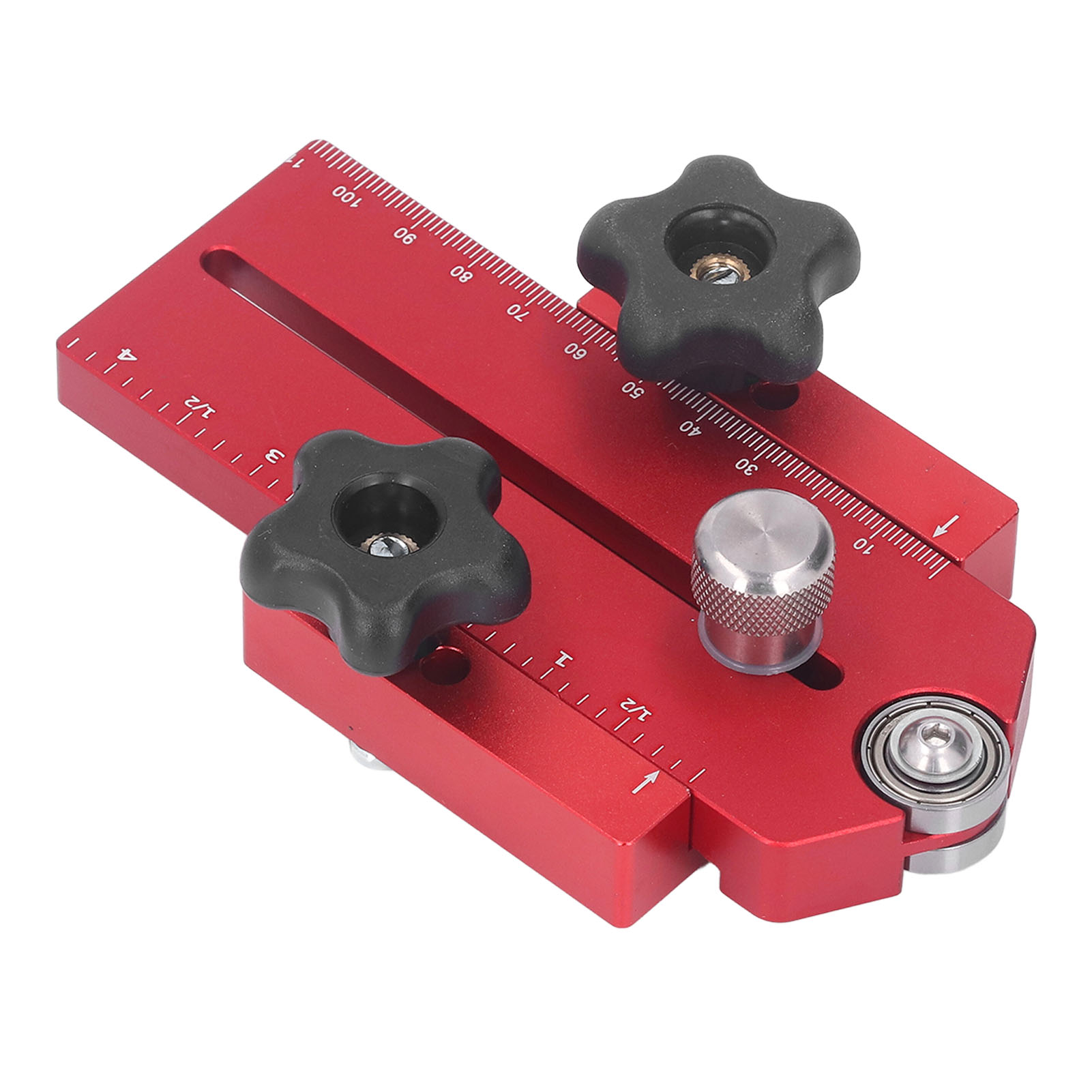 Tischkreissäge Mit Einziehbarem, Rotem Aluminium-parallelanschlag, Verstellbarem Anschlag Für Präzise Schnitte, Tischkreissägen-montagezubehör, 1 Stück