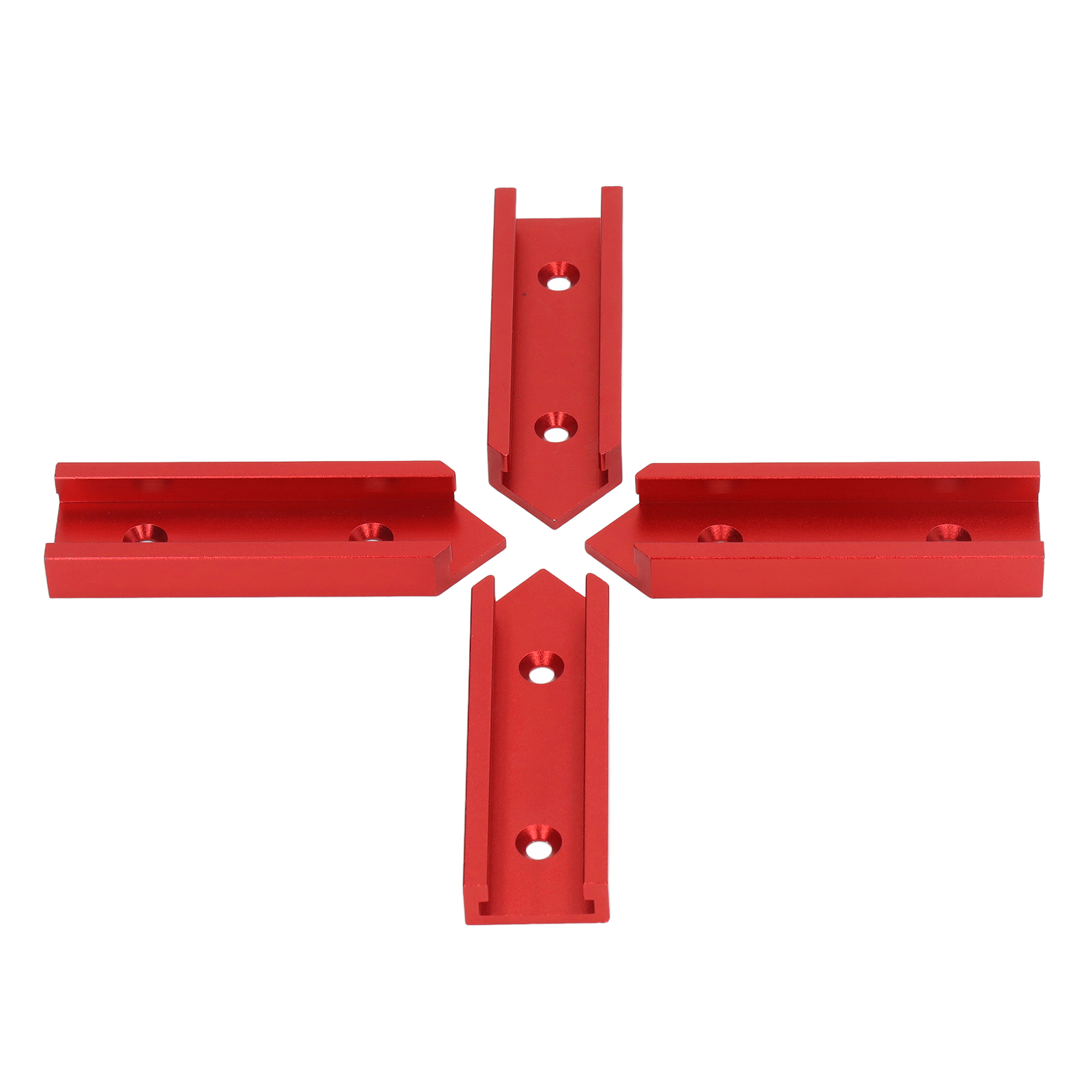 Set Mit 4 Aluminium-t-schienenverbindern, 100 Mm X 30 Mm, Universell Für Holzverbindungen, Rot
