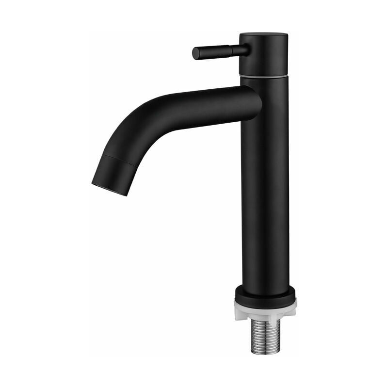 Robinet De Lavabo De Salle De Bain, Robinet De Lavabo En Acier Inoxydable À Poignée Unique Phe, Design Rétro Élégant, Noir Mat, Adapté À La Salle