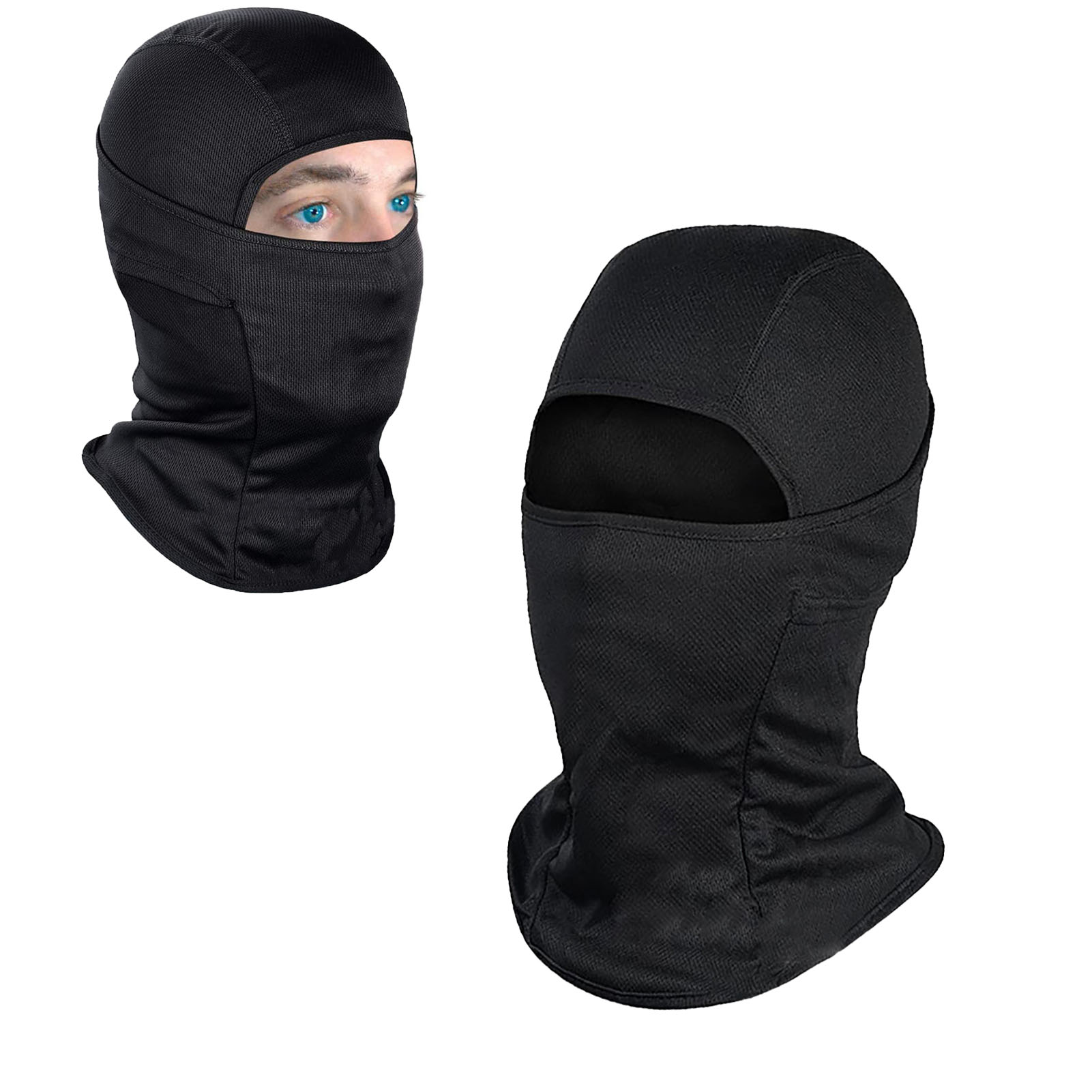 Belüfteter, Kälteabweisender Nackenwärmer Aus Polyester, Leichte Sturmhaube Für Outdoor-sportarten, Schwarz, Unisex