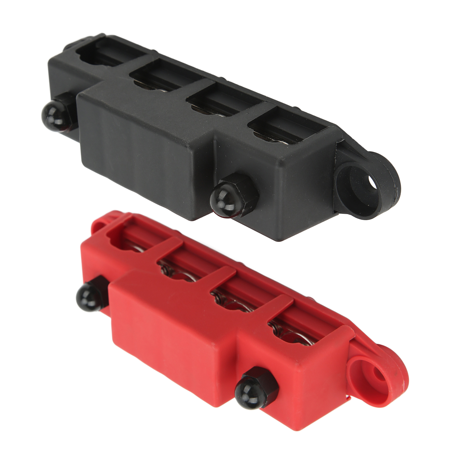 Konvolut Aus 2 Verteilerblöcken 250a, Rot/schwarz, 4x5/16-zoll-sammelschiene, 48v Dc Für Wohnmobile